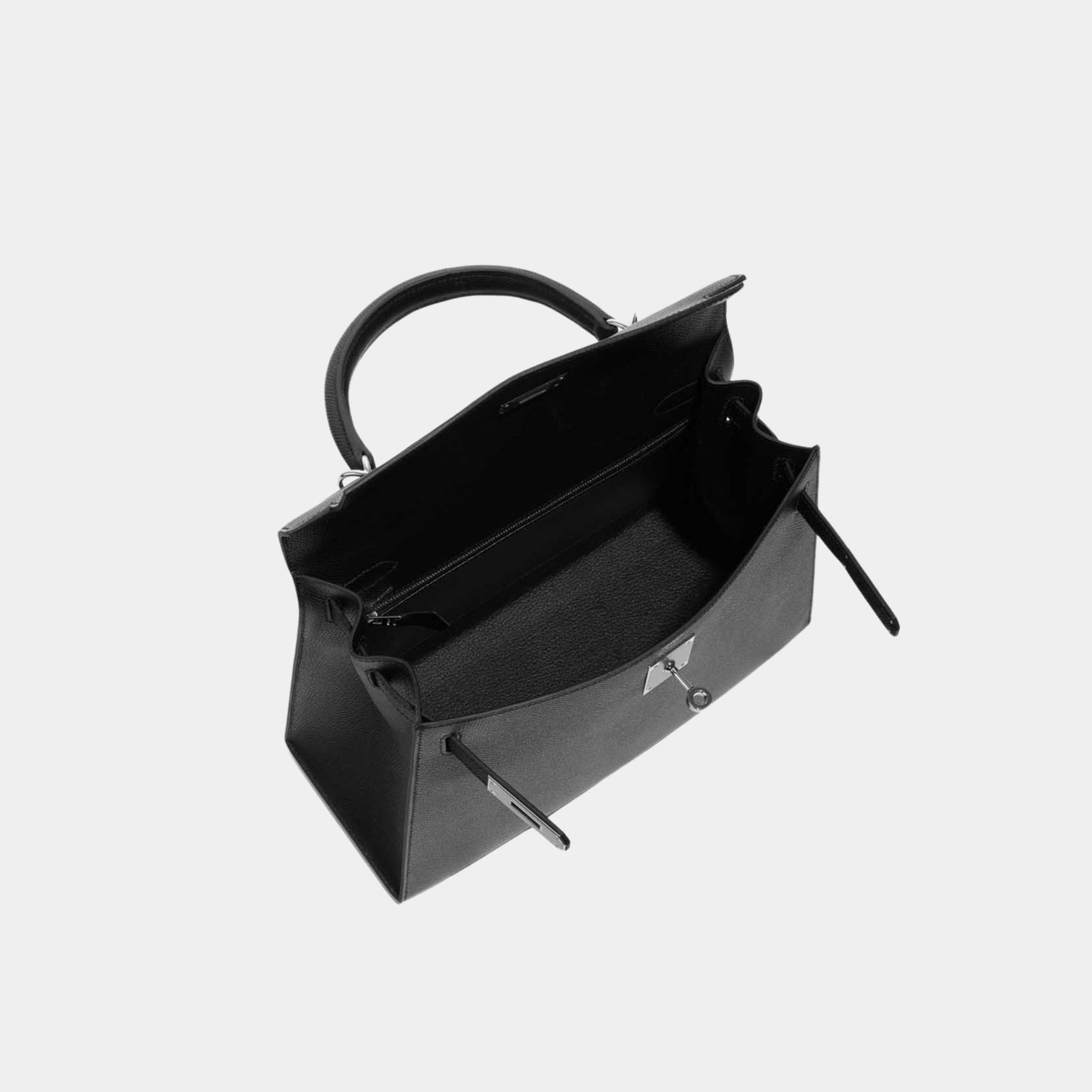 Оригінальна Kelly 28 Epsom Black Phw Hermes – вид ззаду