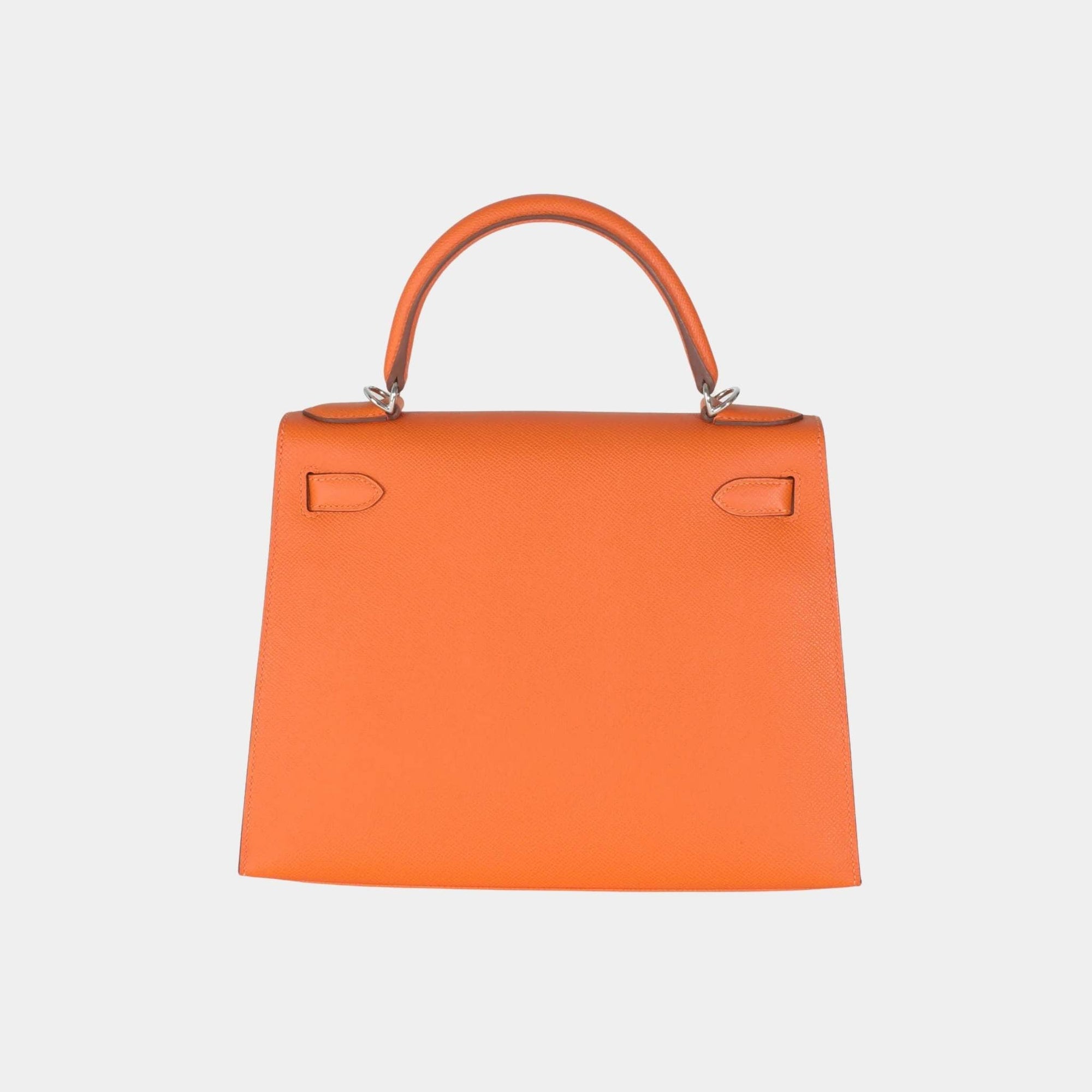 Оригінальна Kelly 28 Epsom Sellier Orange Phw Hermes – вид ззаду