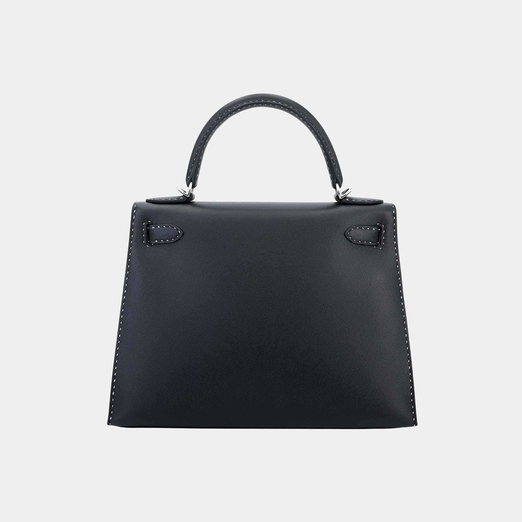 Kelly 28 Limited Edition Sellier Miss You Monsieur Black Phw Hermes – Гарантія оригінальності – вид ззаду