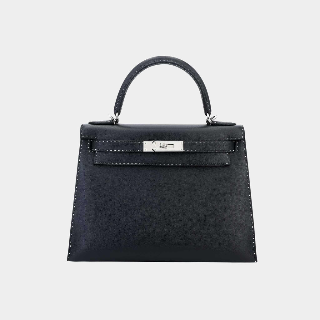 Kelly 28 Limited Edition Sellier Miss You Monsieur Black Phw Hermes – Гарантія оригінальності – боковий вид