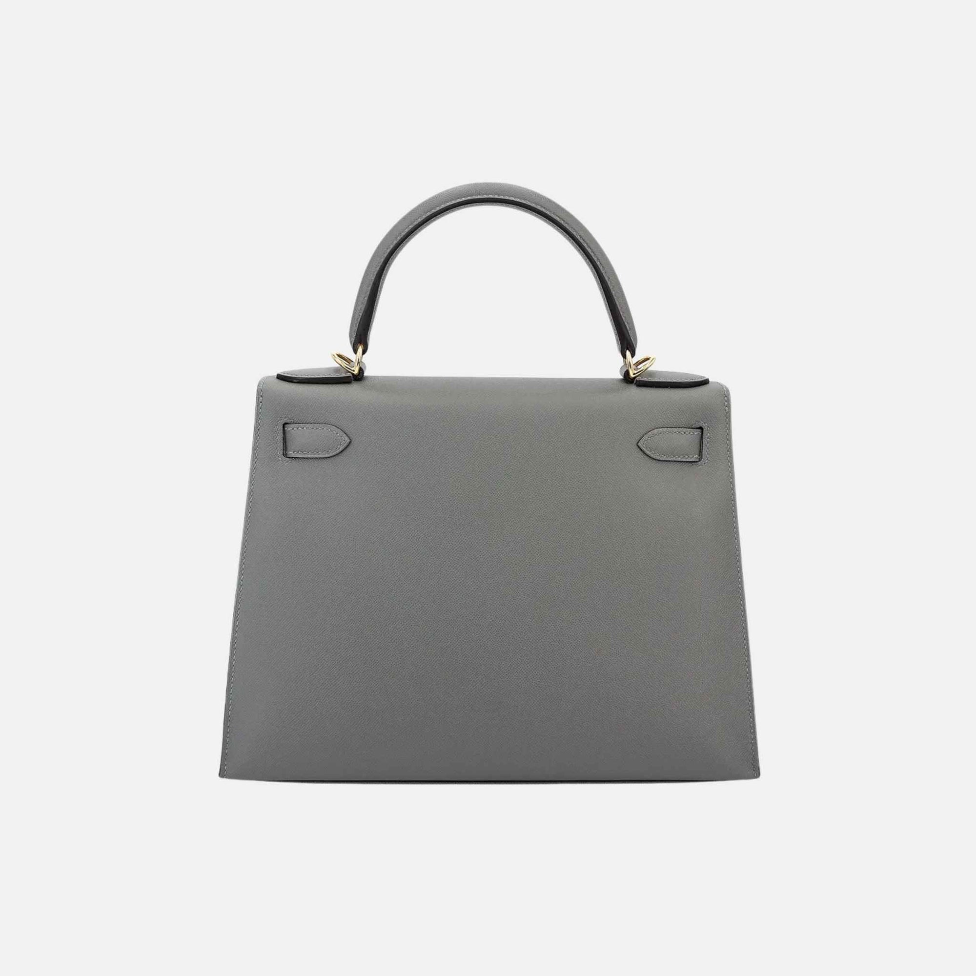 Kelly 28 Madame Gris Meye Ghw Hermes – Гарантія оригінальності – вид ззаду