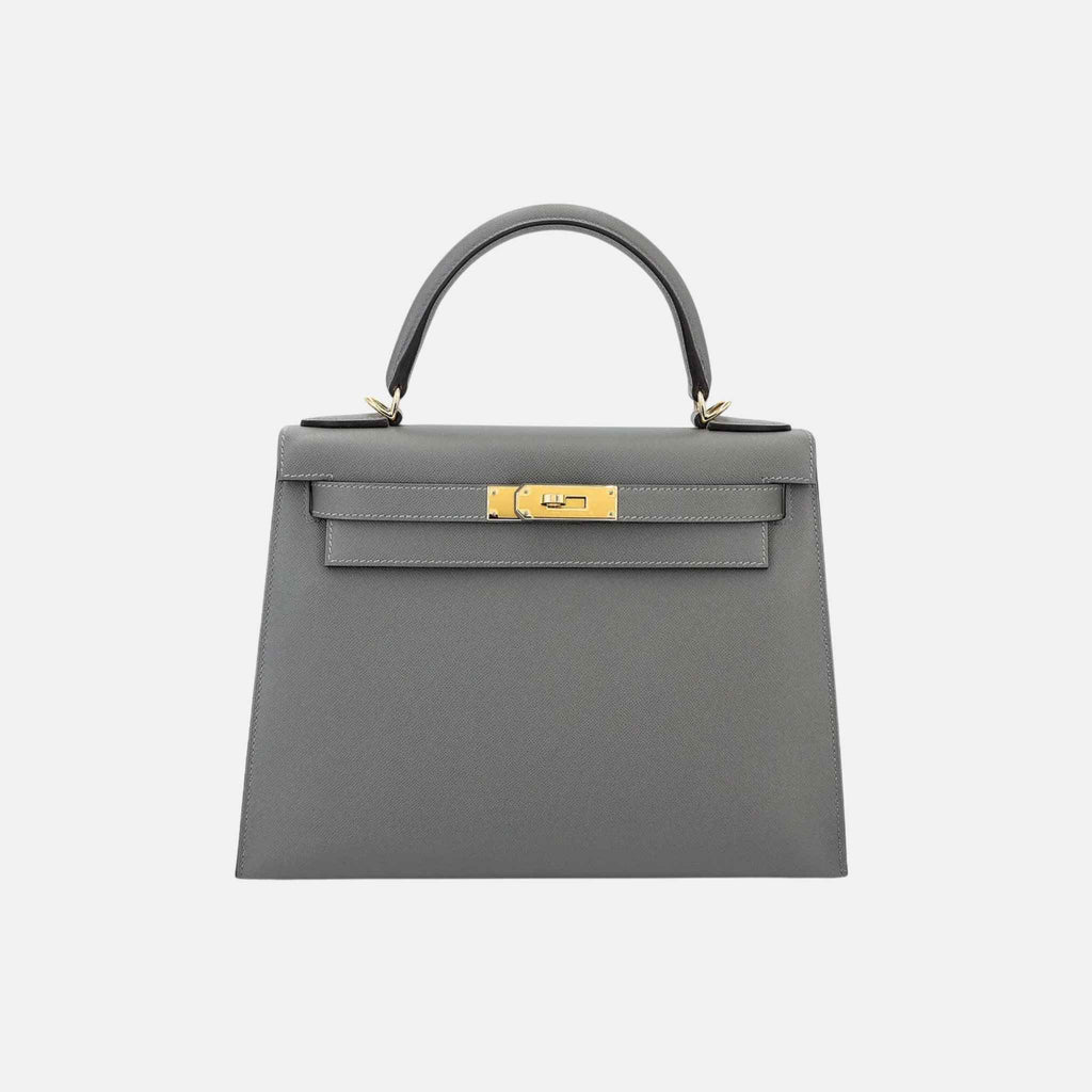 Kelly 28 Madame Gris Meye Ghw Hermes – Гарантія оригінальності – боковий вид