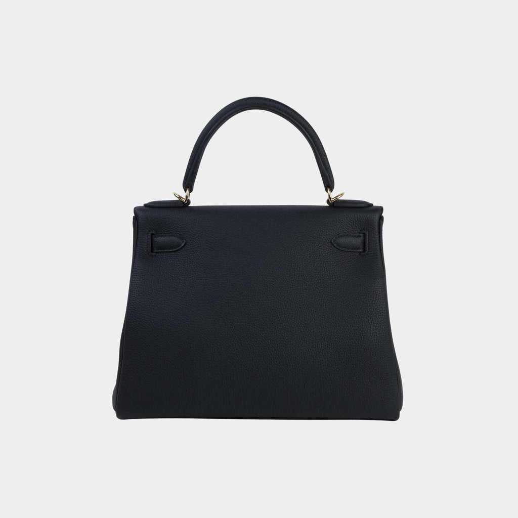 Оригінальна Kelly 28 Togo Black Ghw Hermes – вид ззаду