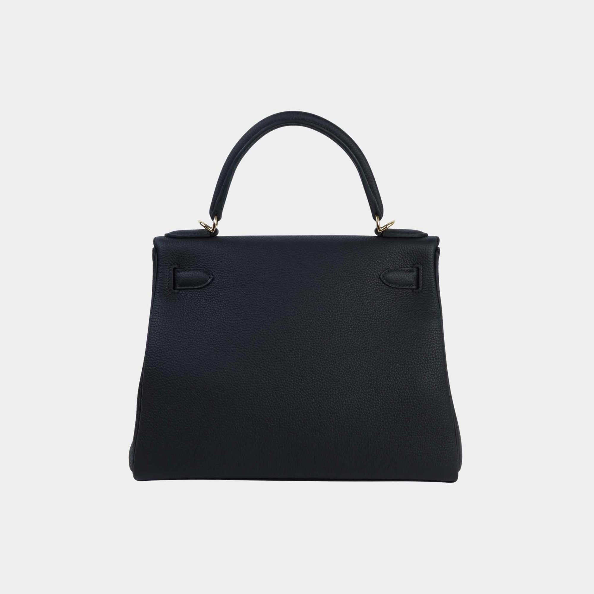 Оригінальна Kelly 28 Togo Black Ghw Hermes – вид ззаду