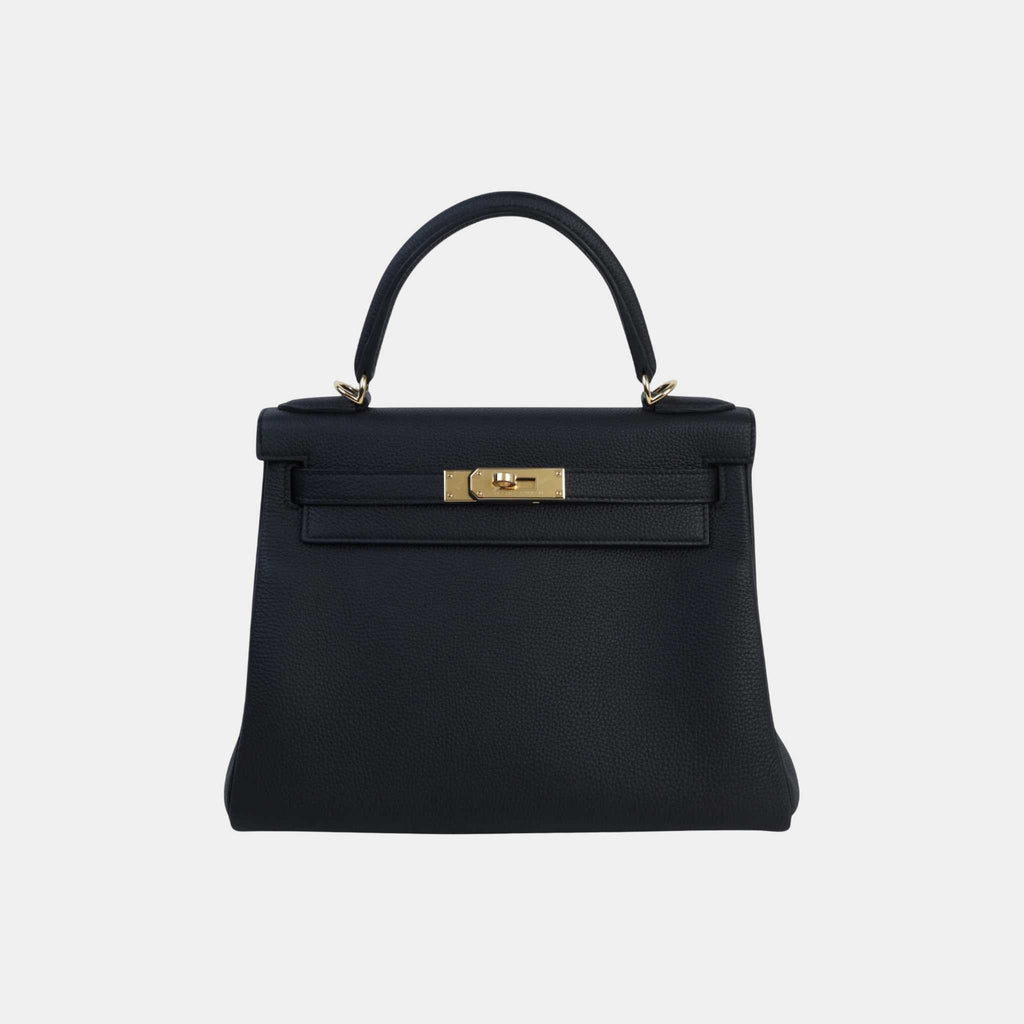 Оригінальна Kelly 28 Togo Black Ghw Hermes – боковий вид