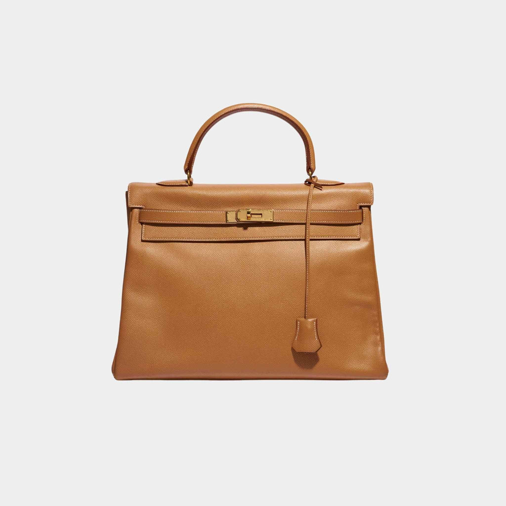 Kelly 35 Epsom Gold Ghw Hermes – Гарантія оригінальності – боковий вид