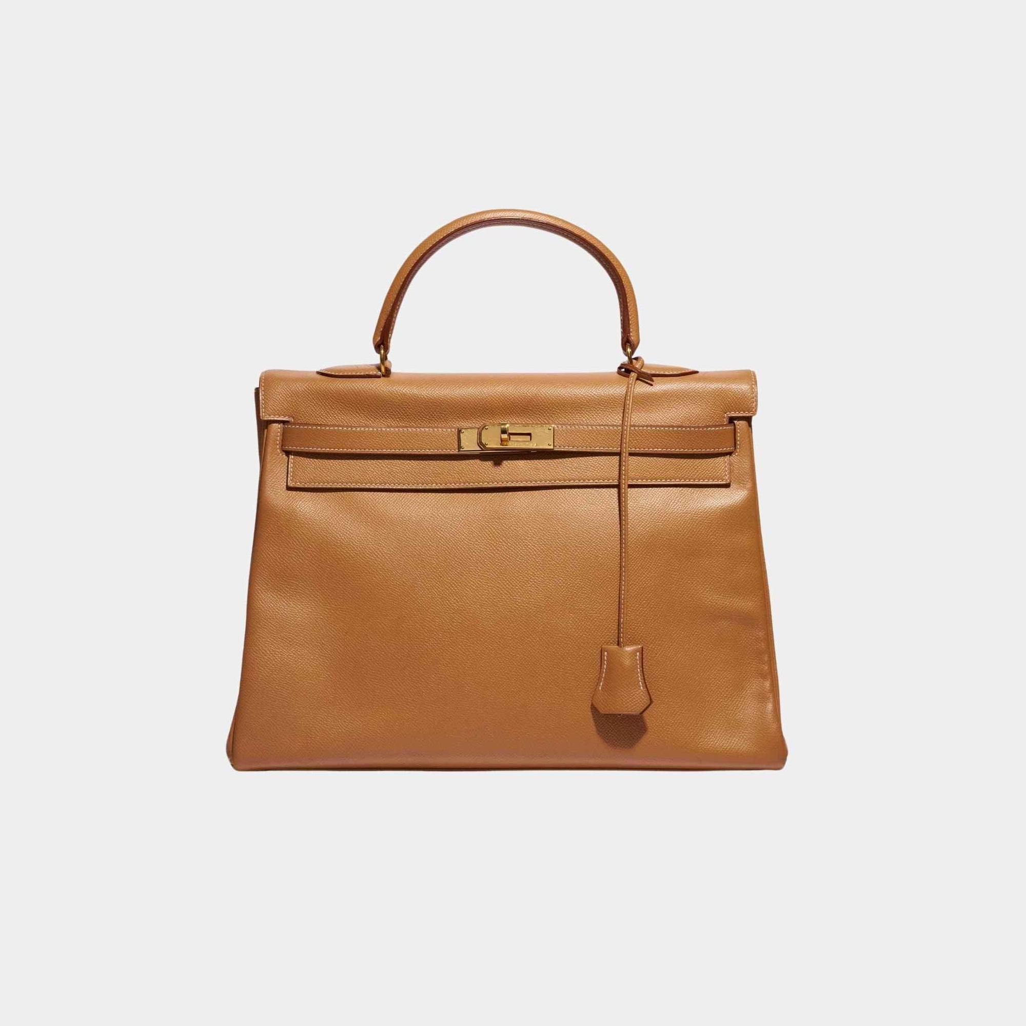 Kelly 35 Epsom Gold Ghw Hermes – Гарантія оригінальності – боковий вид