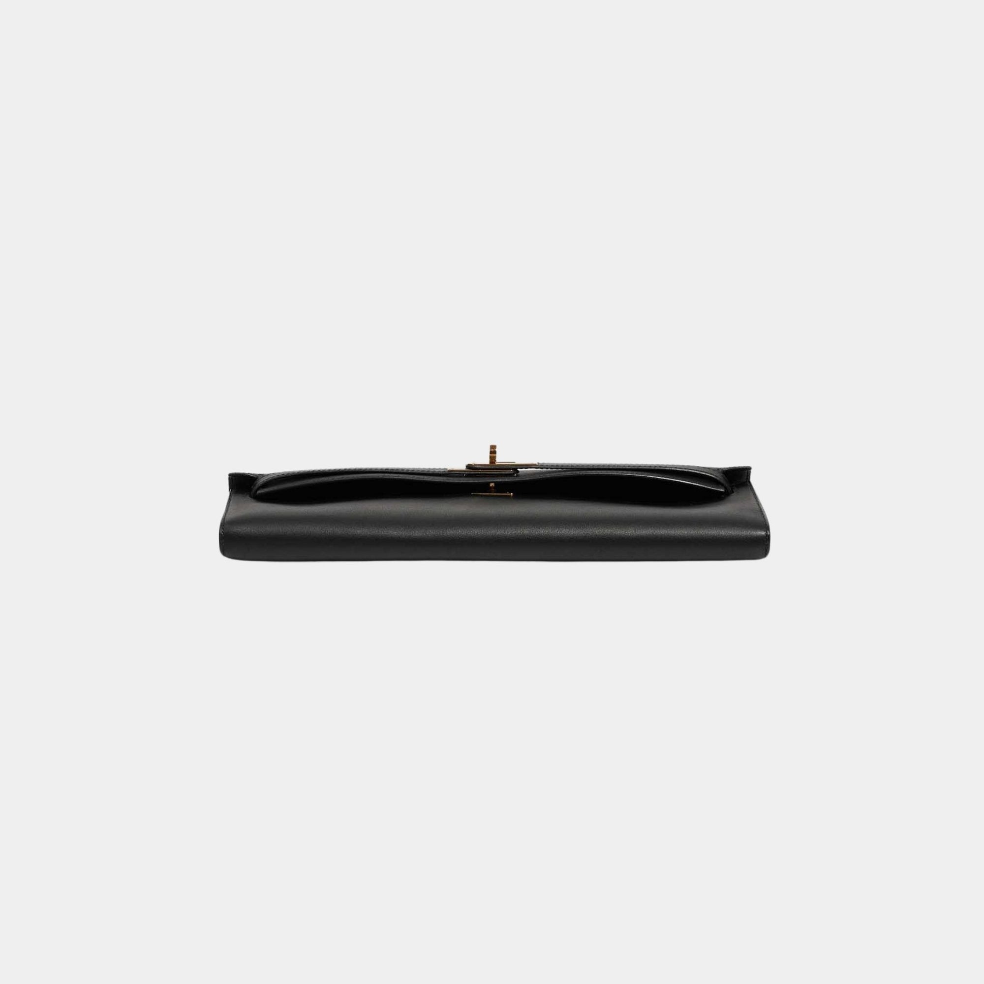 Kelly Cut Clutch Swift Black Ghw Hermes – Гарантія оригінальності – детальний вид