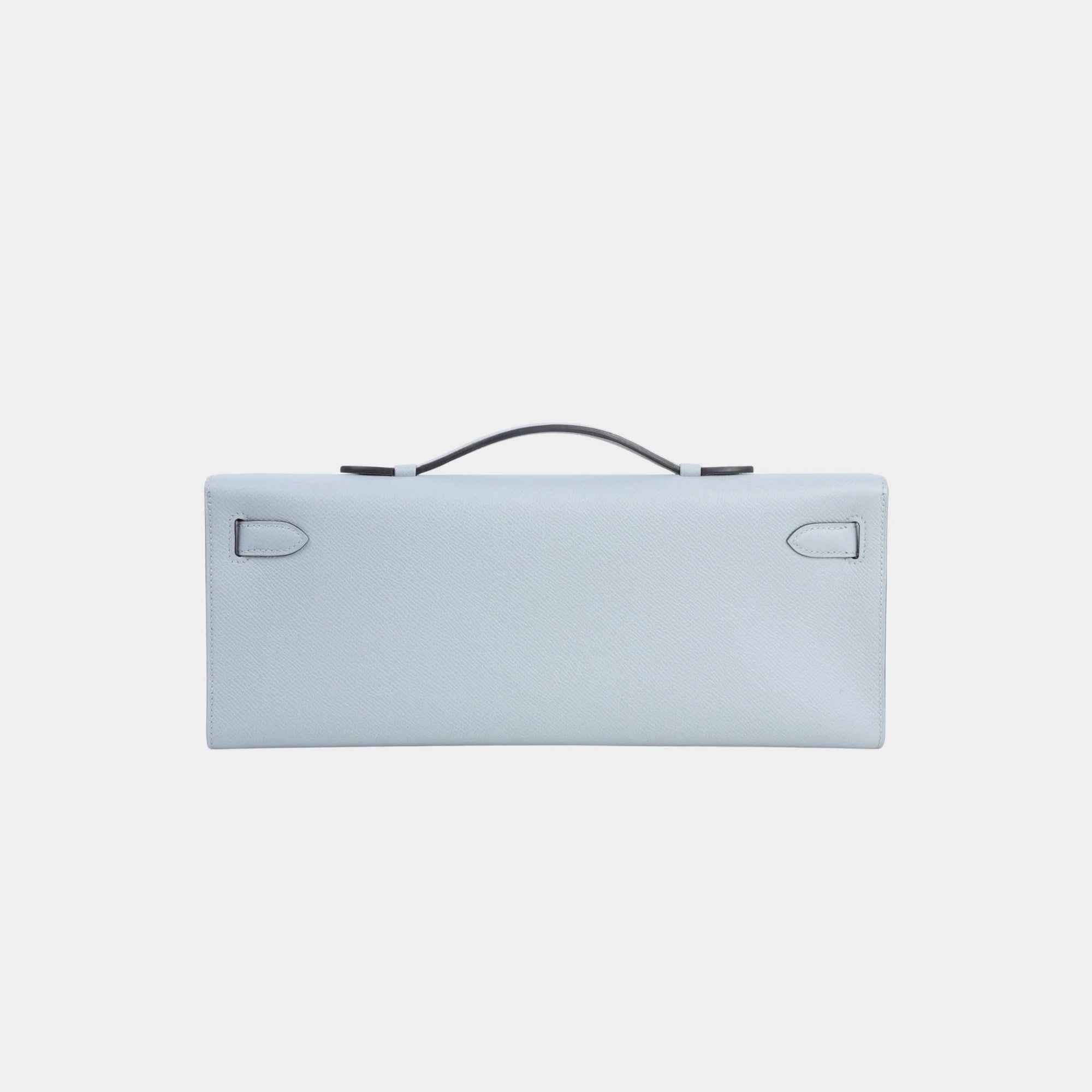 Оригінальна Kelly Cut Epsom Bleu Glacier Pbhw Hermes – вид ззаду