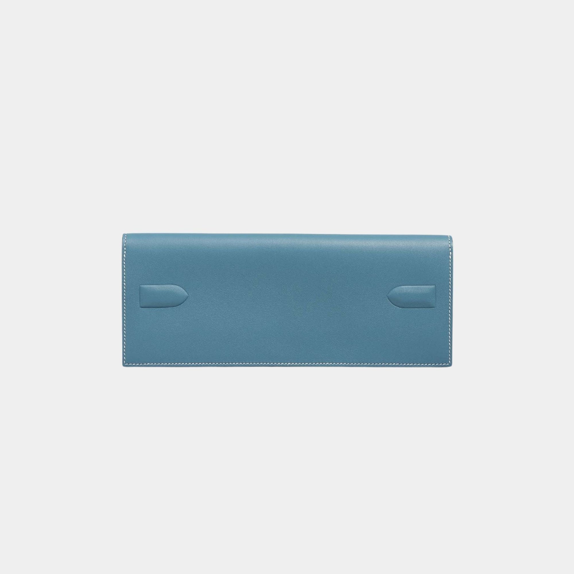 Оригінальна Kelly Cut Shadow Clutch Swift Bleu Jean Hermes – детальний вид