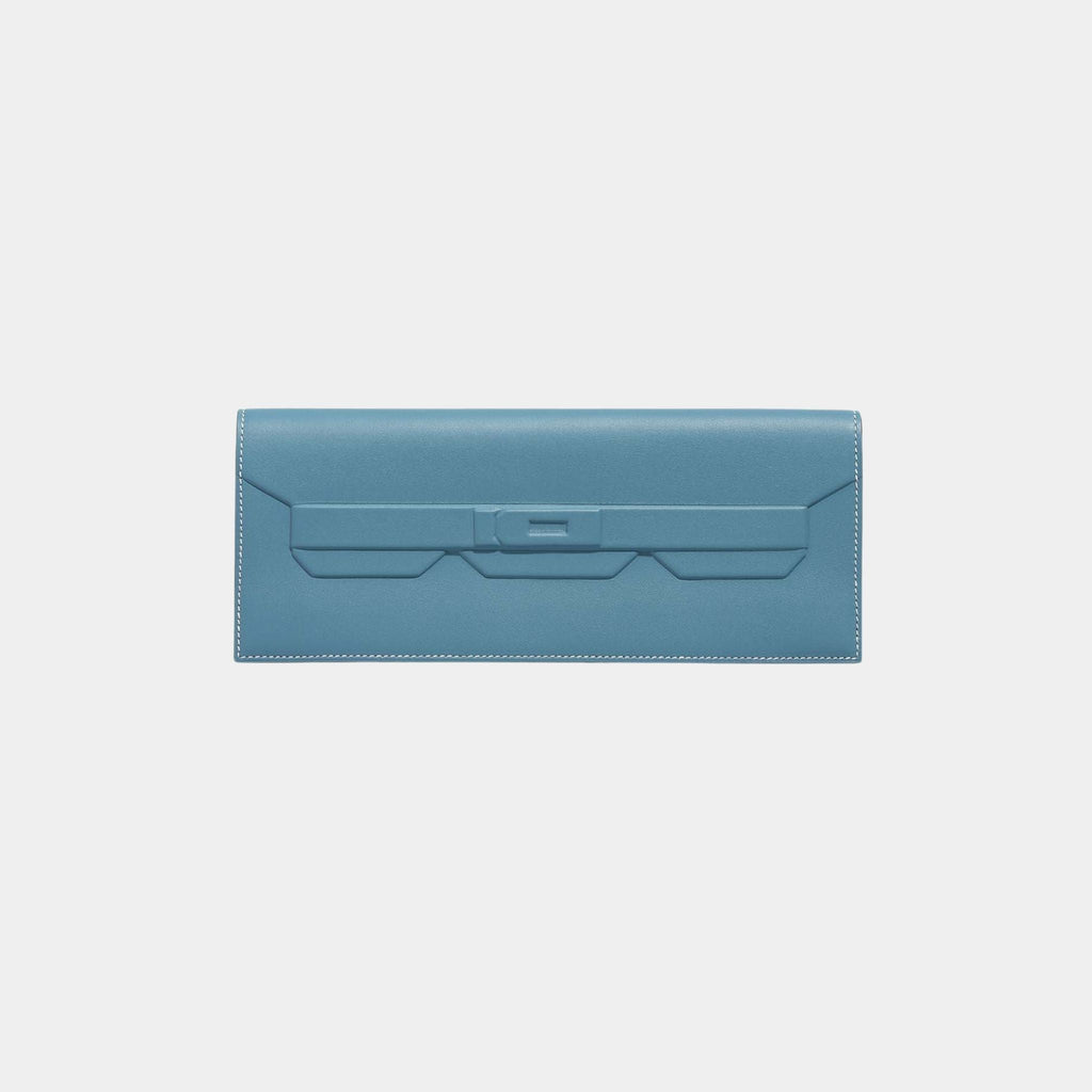 Оригінальна Kelly Cut Shadow Clutch Swift Bleu Jean Hermes – боковий вид