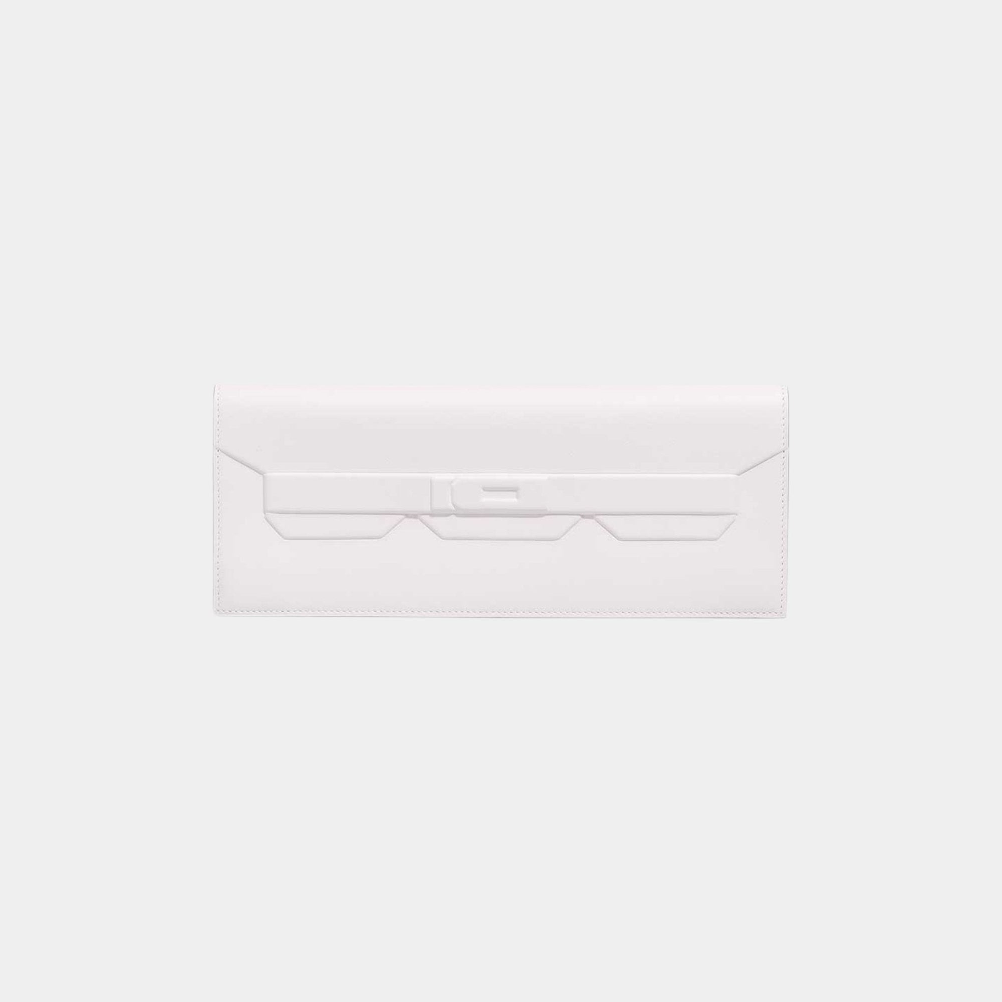 Kelly Cut Shadow Clutch Swift New White Hermes оригінал – Купити в Україні – боковий вид