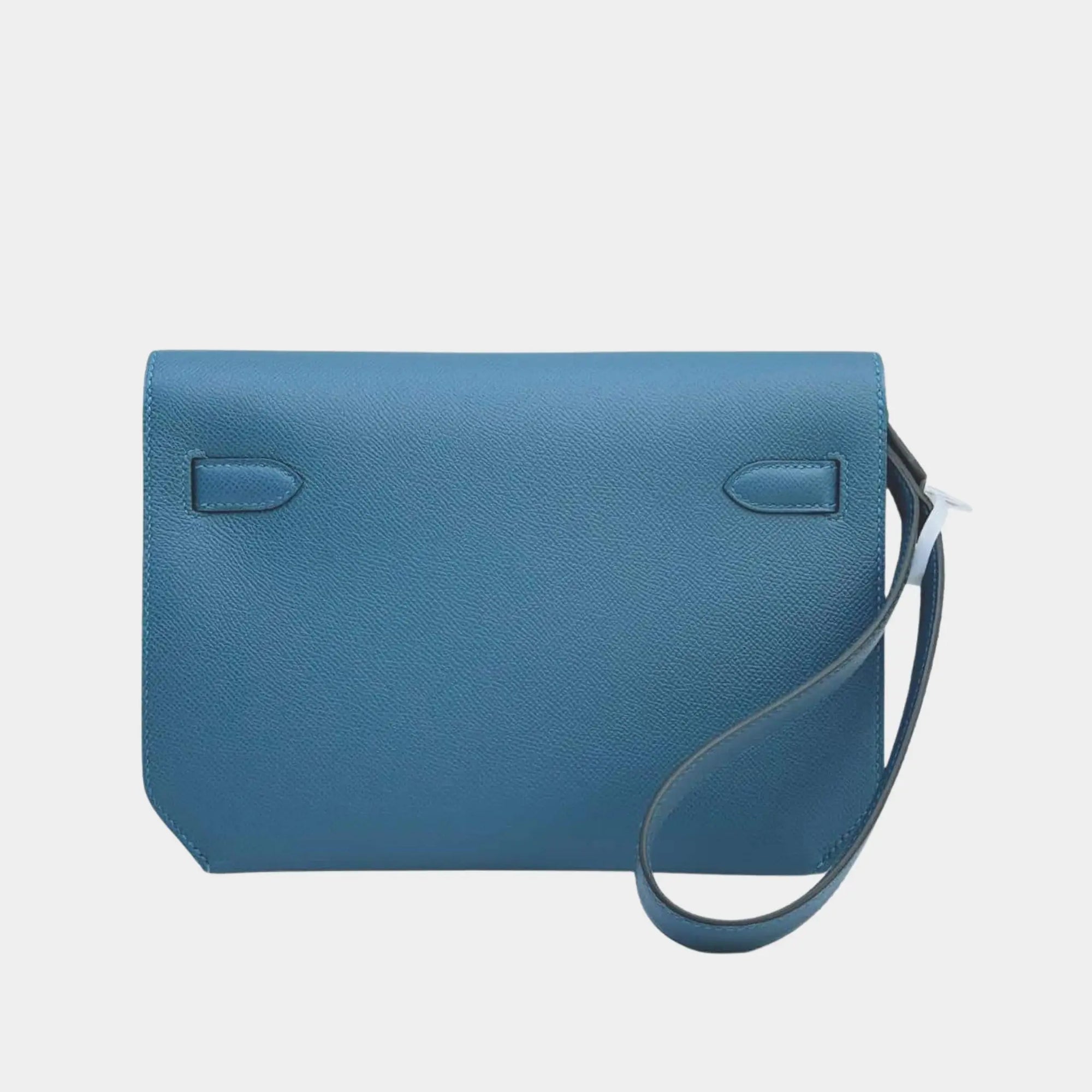 Kelly Depeche 25 Epsom Bleu Jeans Hermes оригінал – Купити в Україні – вид ззаду