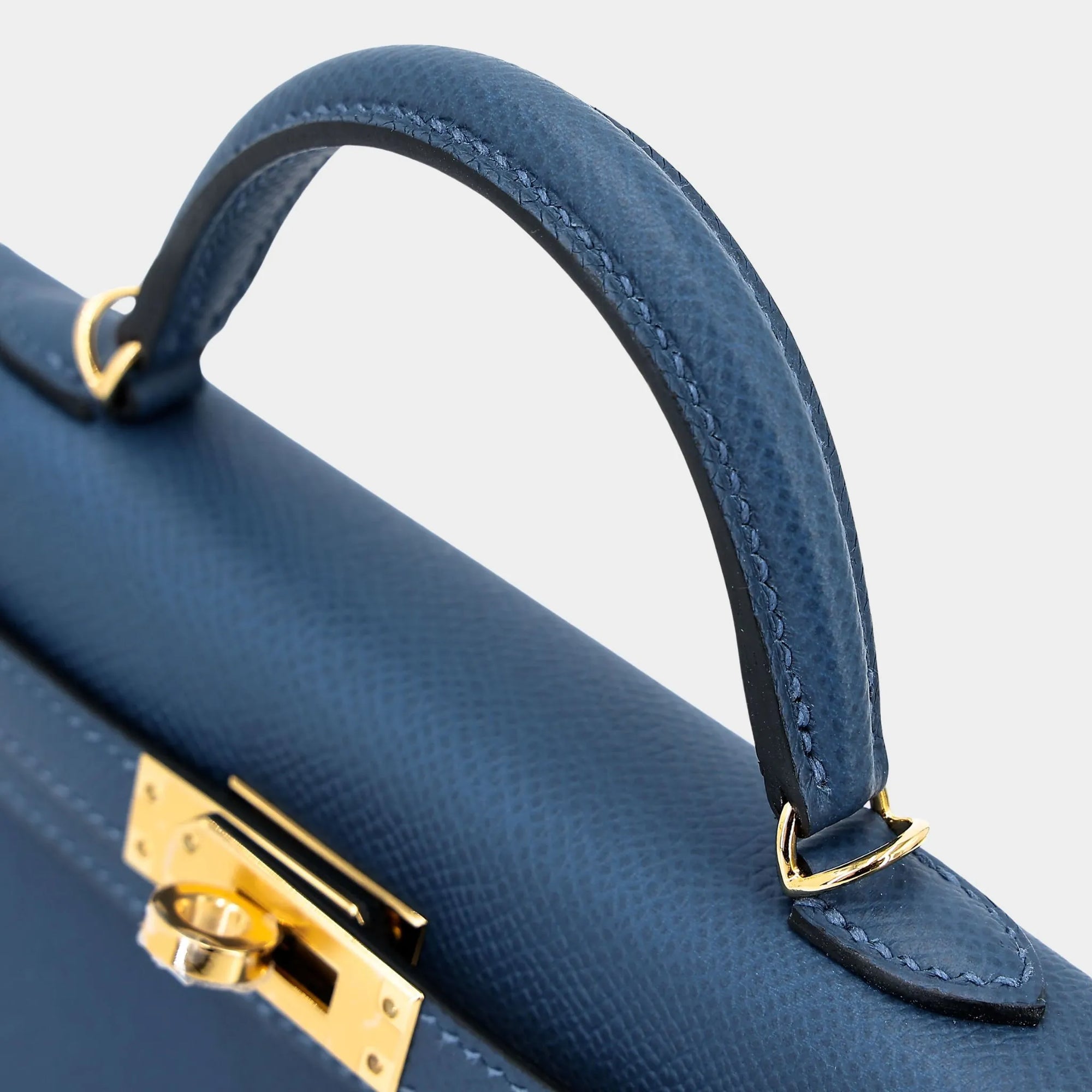 Оригінальна Kelly Mini 20 Epsom Deep Blue Ghw Hermes – збільшений вид