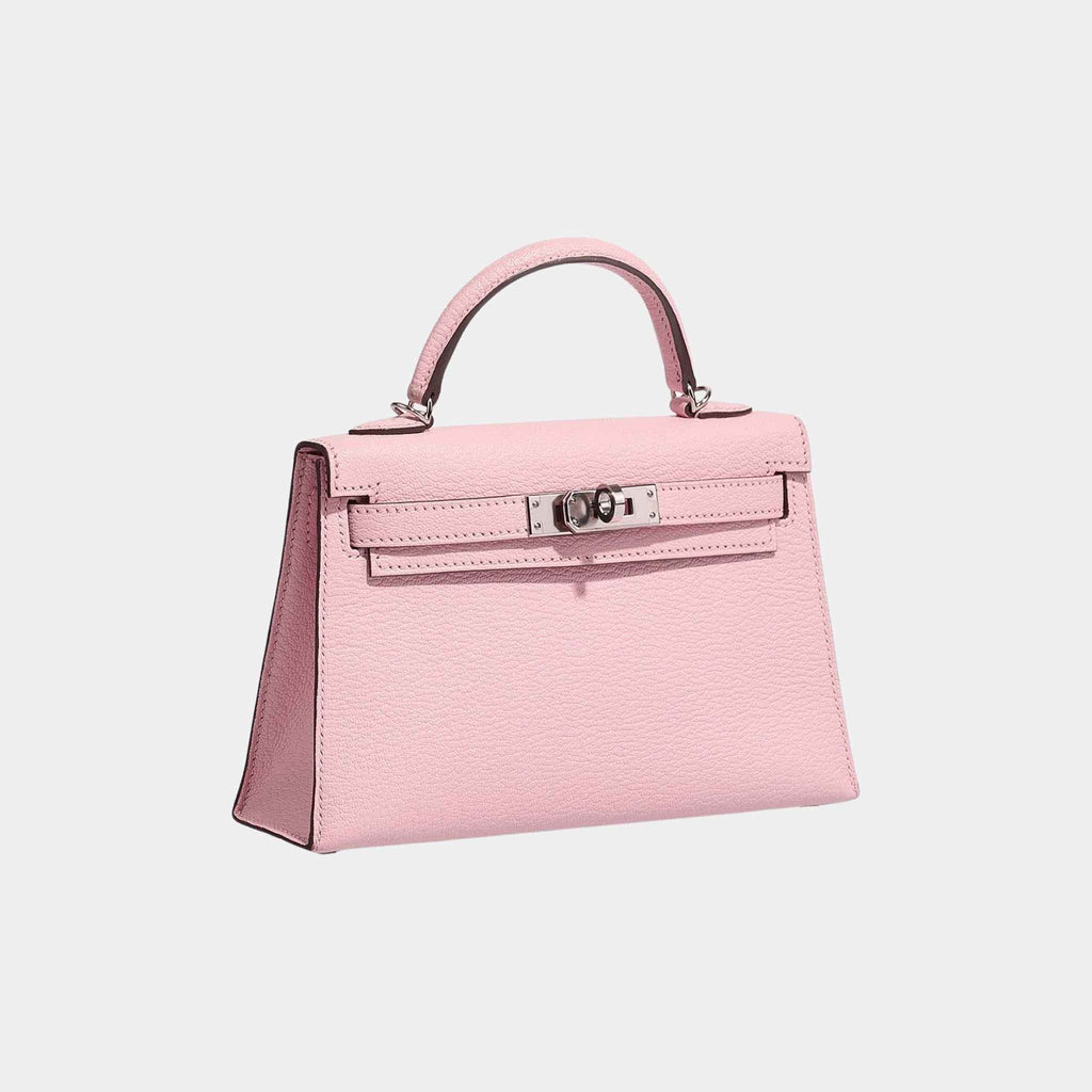 Оригінальна Kelly Mini Chevre Rose Sakura Phw Hermes – збільшений вид