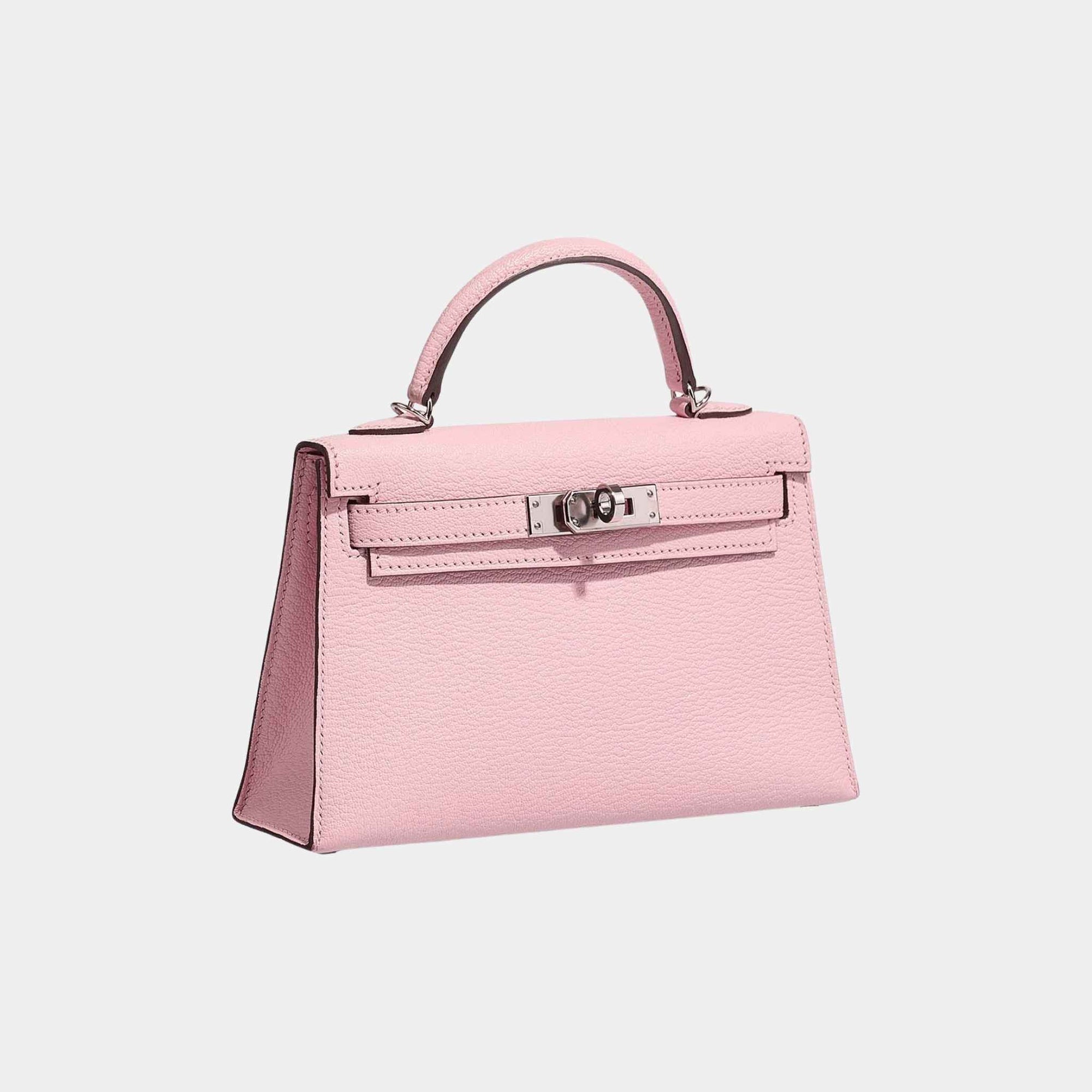 Оригінальна Kelly Mini Chevre Rose Sakura Phw Hermes – збільшений вид