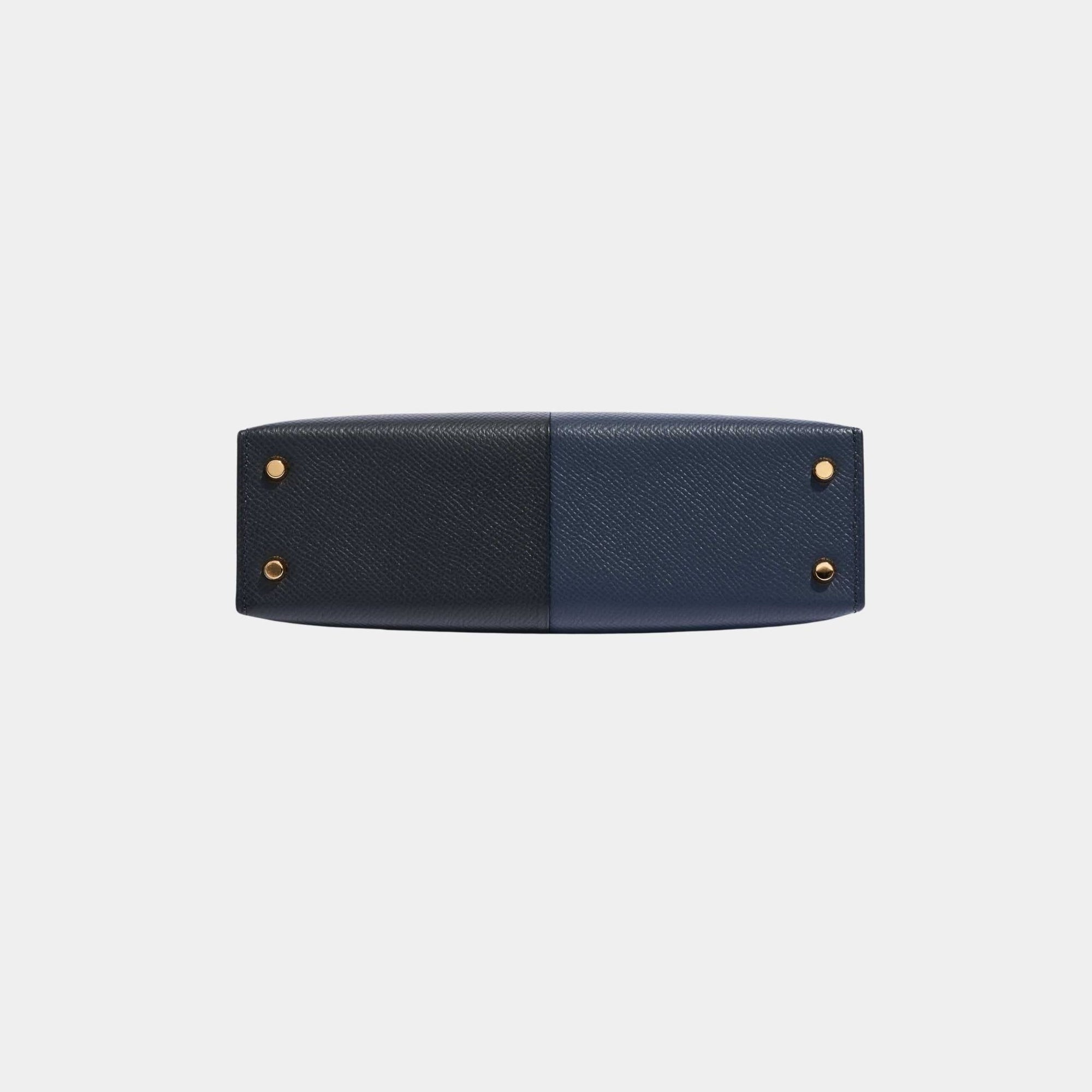Оригінальна Kelly Mini II 20 Casaque Epsom Bleu Indigo And Black Ghw Hermes – детальний вид