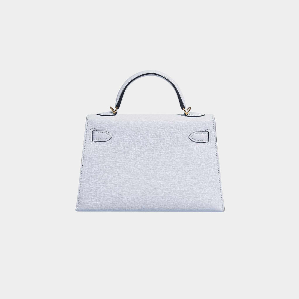 Оригінальна Kelly Mini II 20 Chevre Mysore Blue Brume Hermes – детальний вид