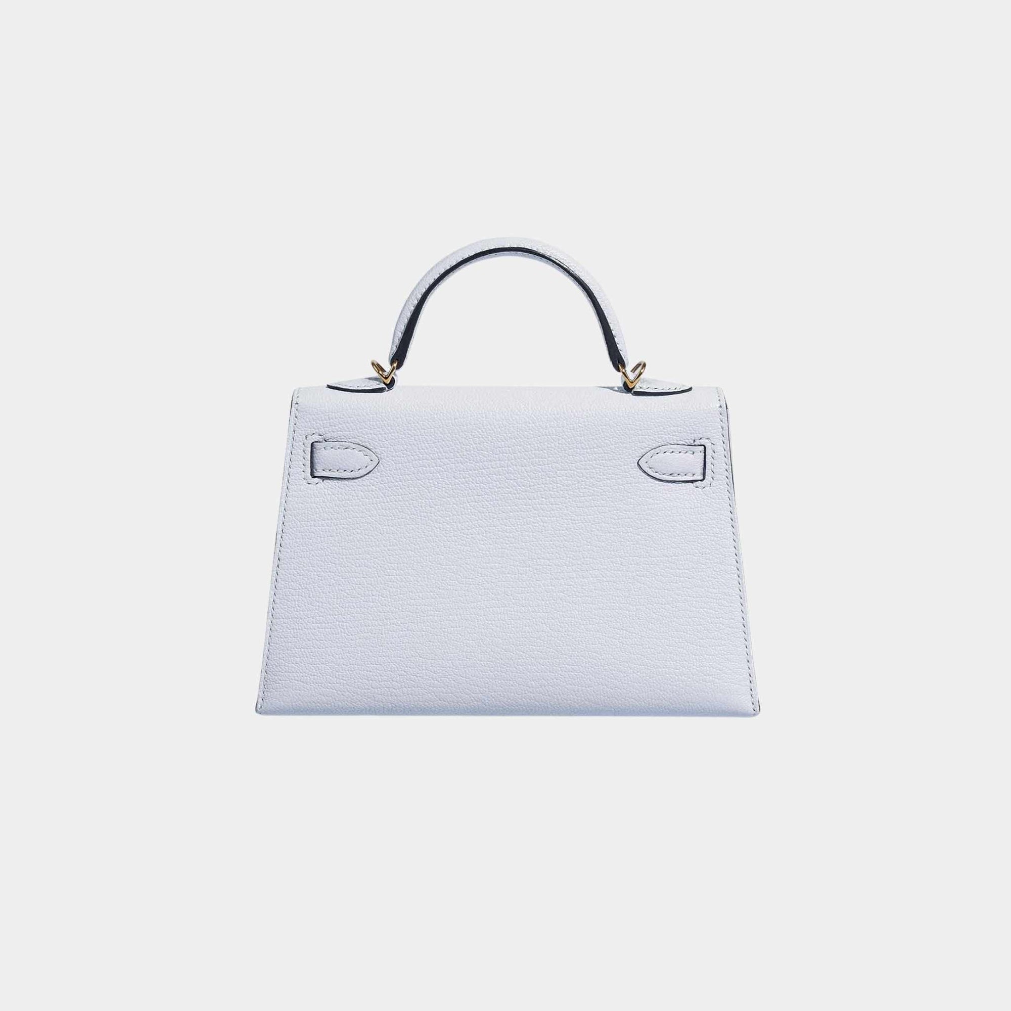 Оригінальна Kelly Mini II 20 Chevre Mysore Blue Brume Hermes – детальний вид
