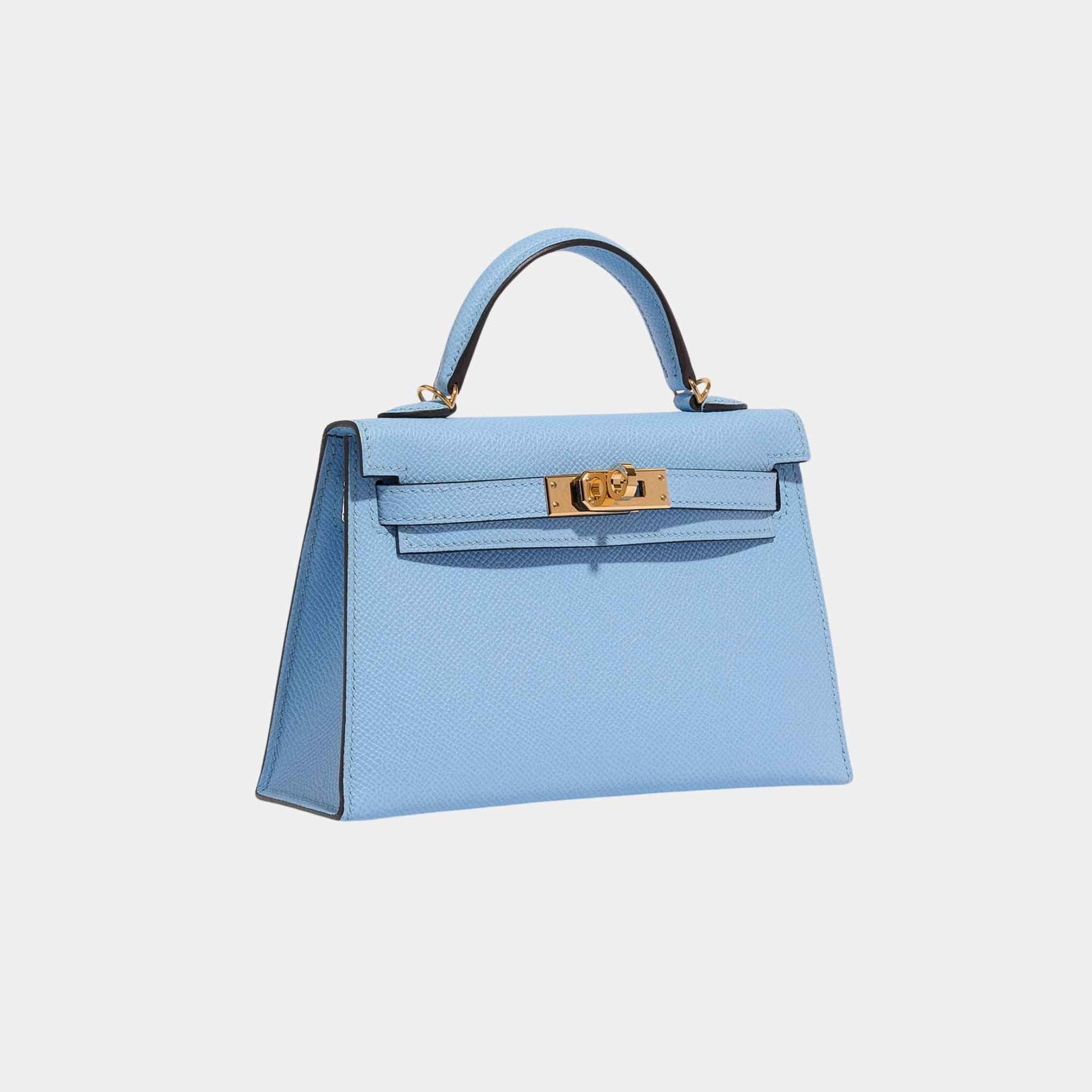 Kelly Mini II 20 Epsom Blue Celeste Ghw Hermes – Гарантія оригінальності – збільшений вид