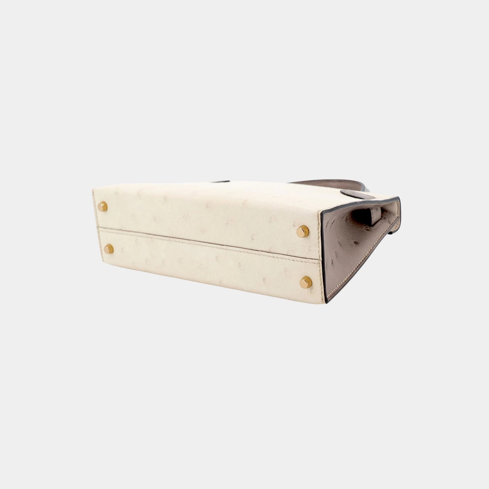 Kelly Mini II 20 Ostrich Beton Hermes – Гарантія оригінальності – детальний вид