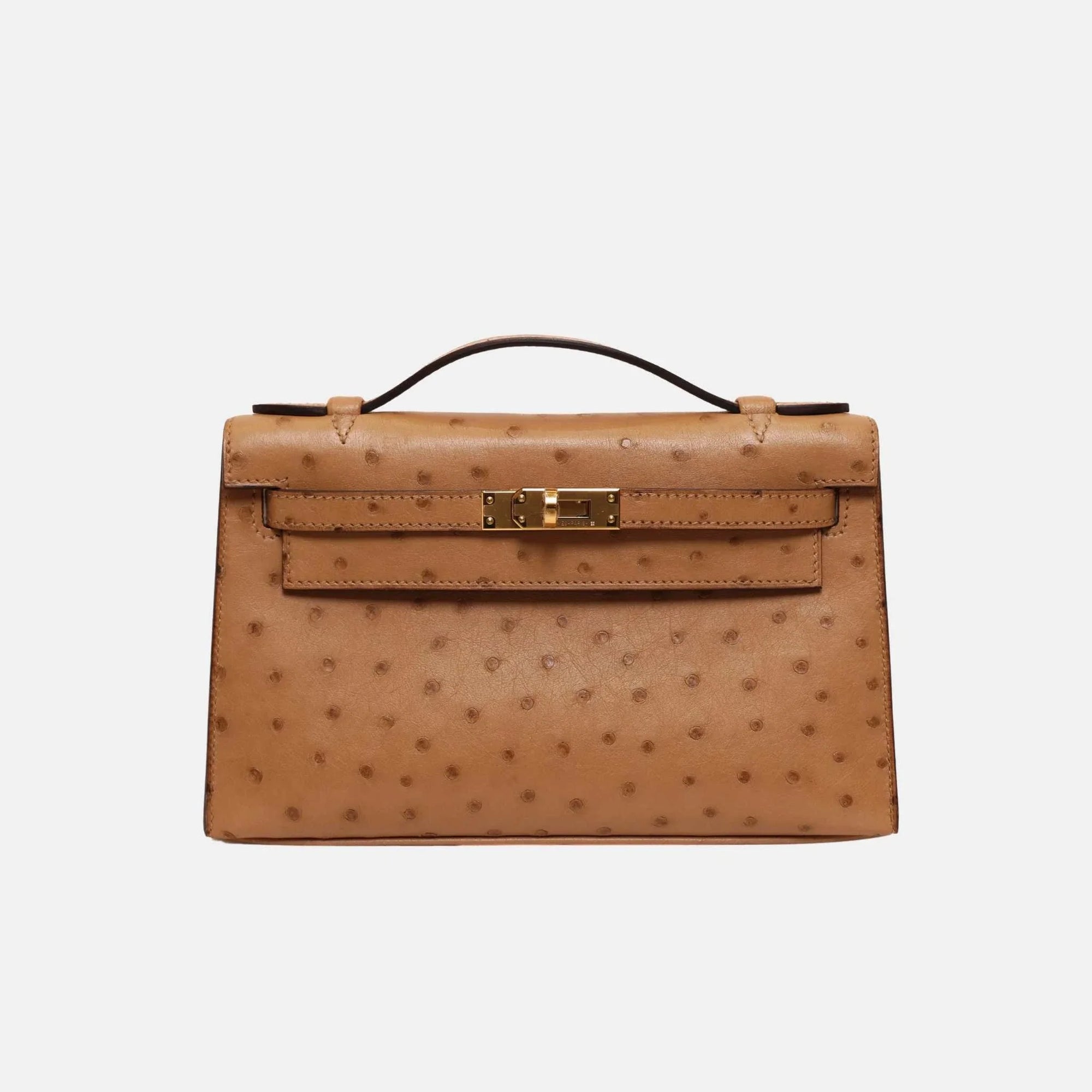 Оригінальна Kelly Pochette Chai Ostrich Ghw Hermes – боковий вид