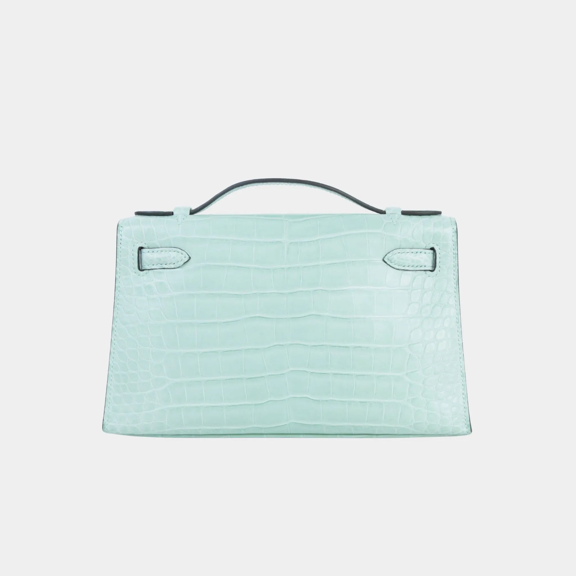 Kelly Pochette Matte Alligator Vert Deau Ghw Hermes оригінал – Купити в Україні – вид ззаду