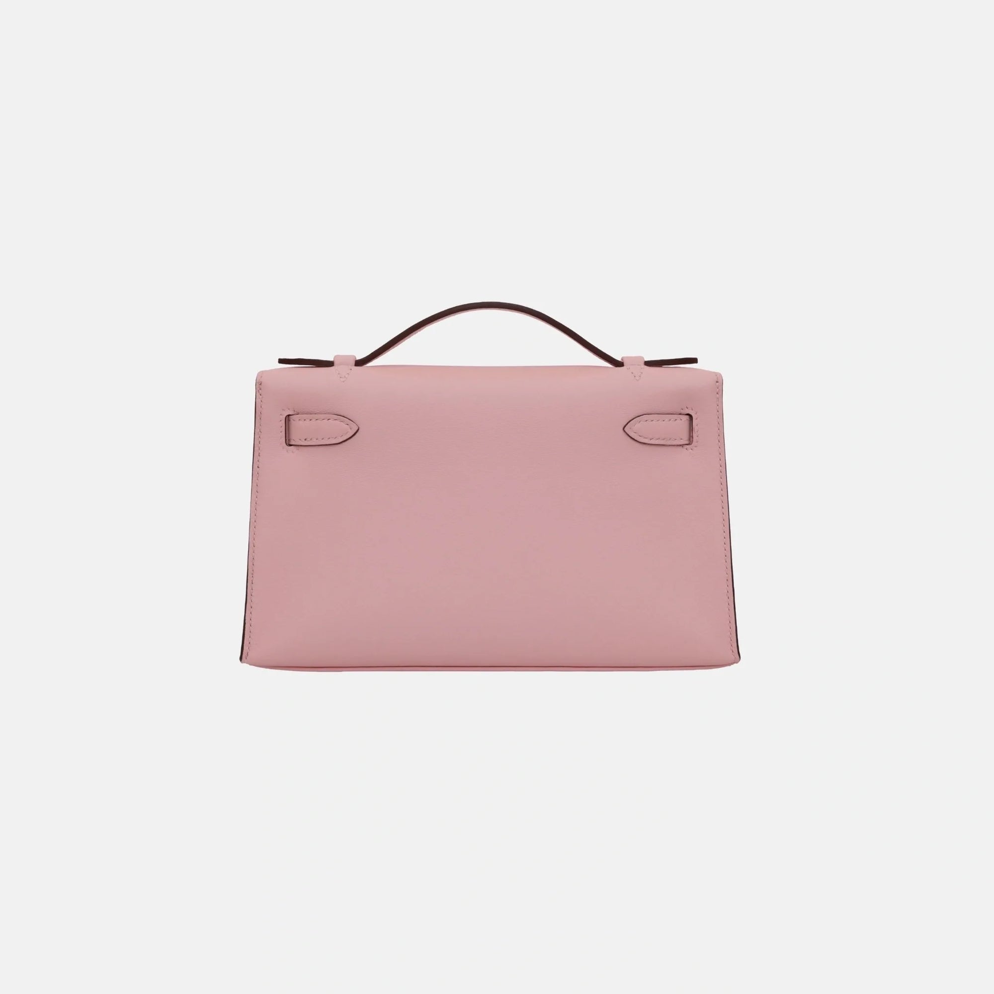 Kelly Pochette Rose Sakura And Gris Pearl Swift Phw Hermes – Гарантія оригінальності – вид ззаду