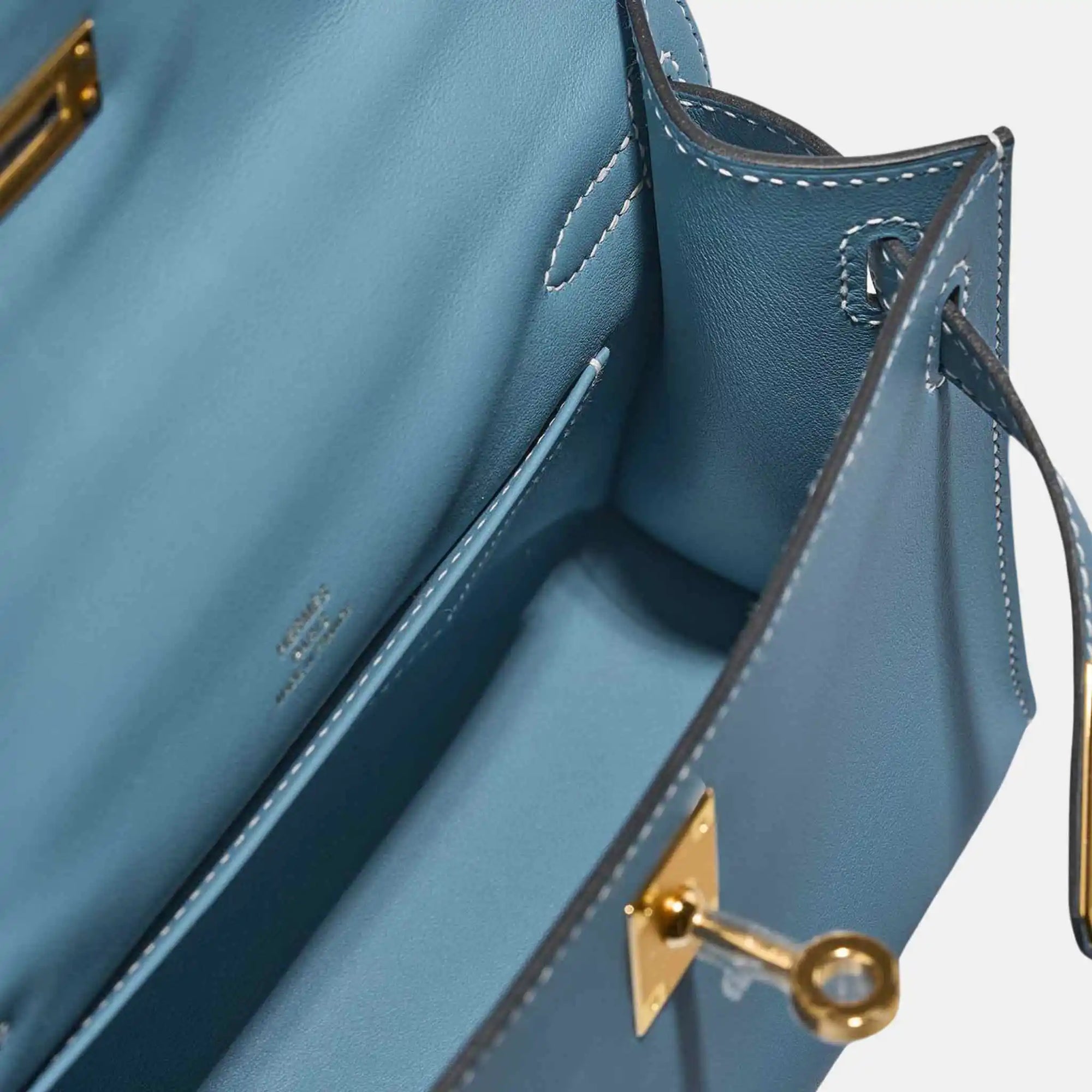 Kelly Pochette Swift Bleu Jean Hermes оригінал – Купити в Україні – збільшений вид