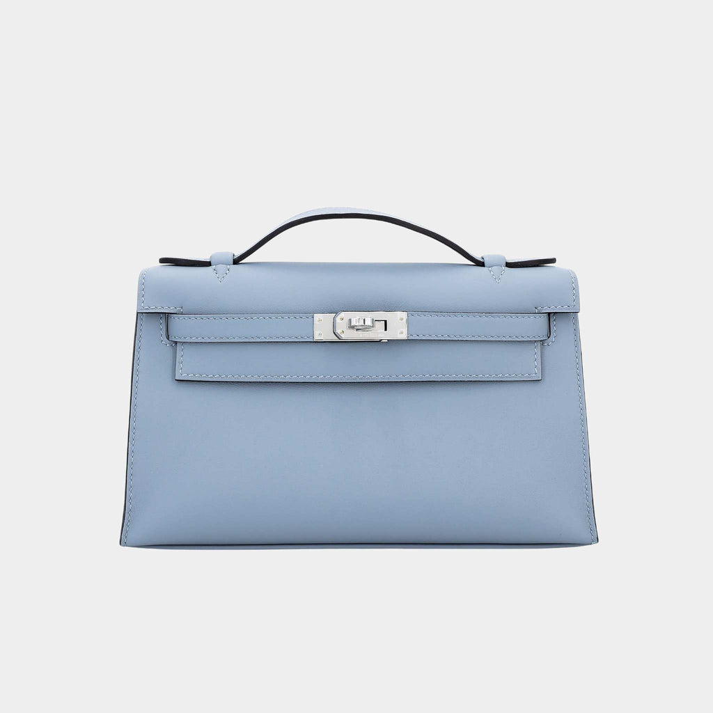 Kelly Pochette Swift Bleu Lin Phw Hermes оригінал – Купити в Україні – боковий вид