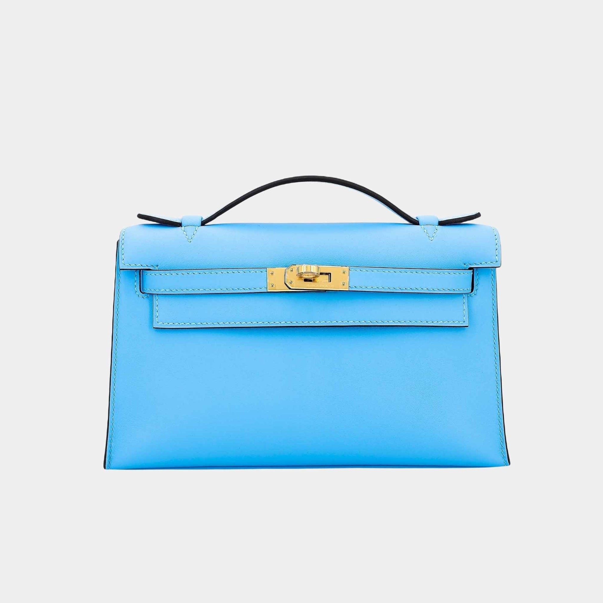 Kelly Pochette Swift Celeste Ghw Hermes оригінал – Купити в Україні – боковий вид