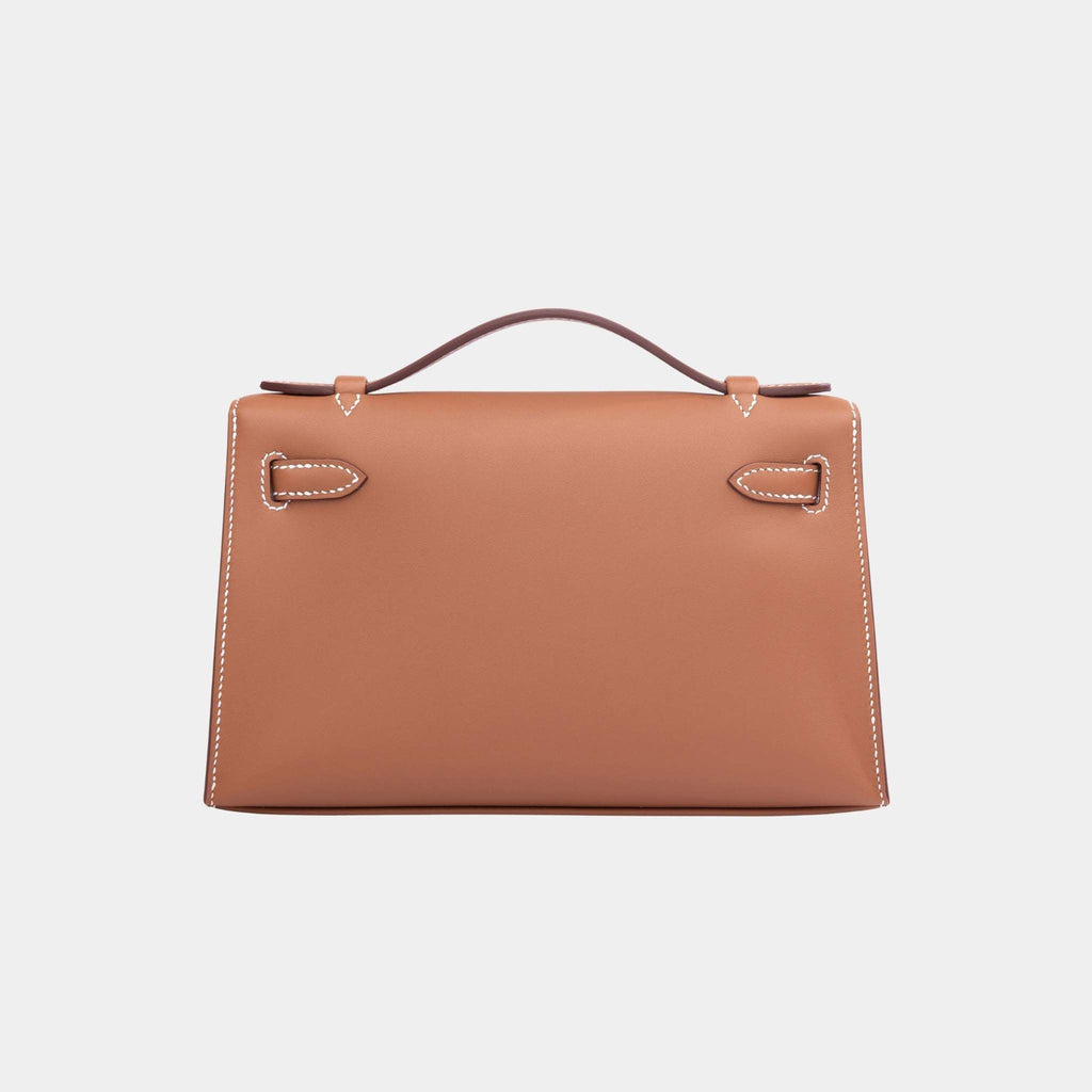 Kelly Pochette Swift Gold Phw Hermes оригінал – Купити в Україні – вид ззаду