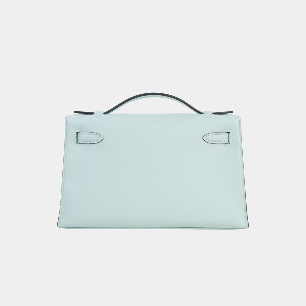 Kelly Pochette Swift Vert Peppermint Phw Hermes – Гарантія оригінальності – вид ззаду