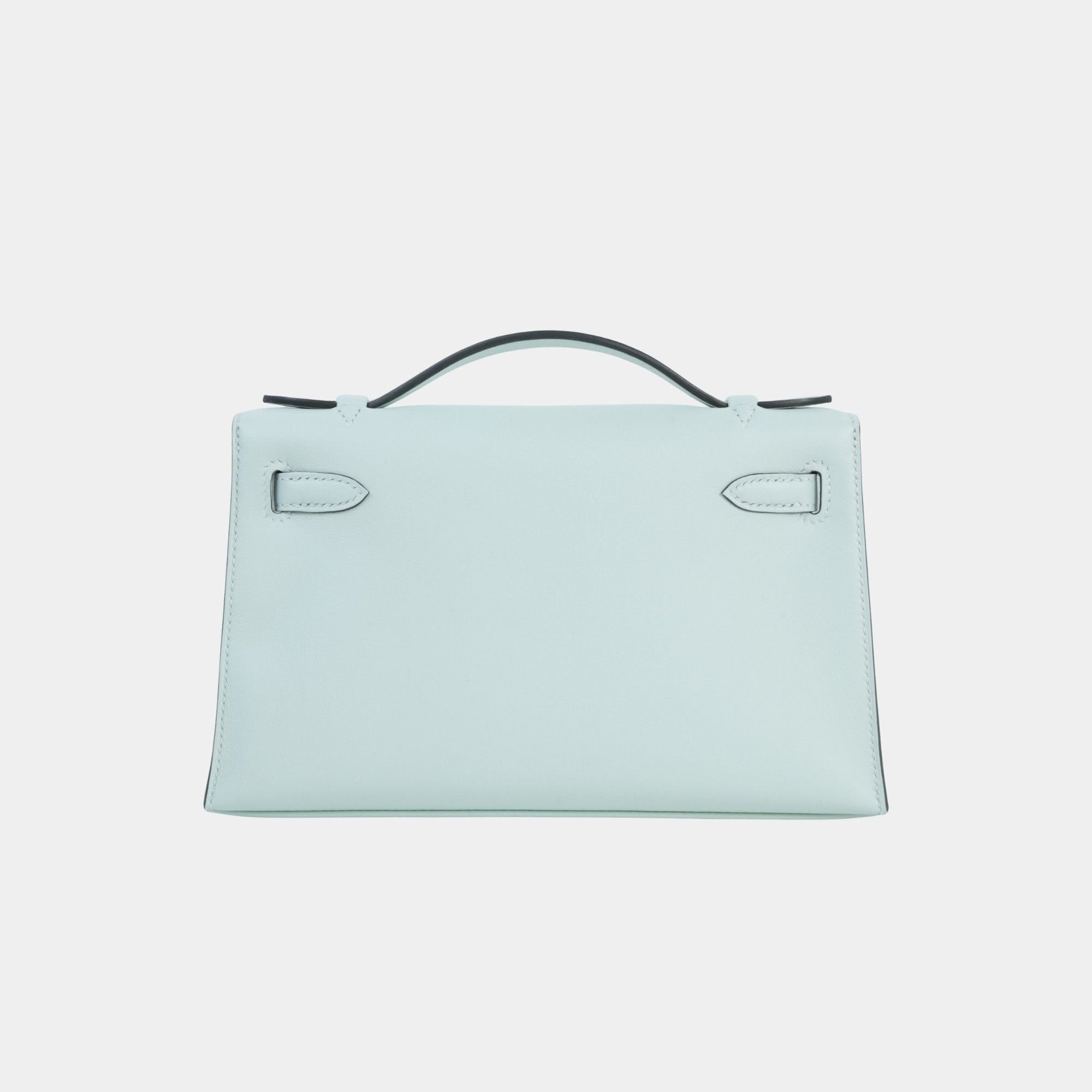 Kelly Pochette Swift Vert Peppermint Phw Hermes – Гарантія оригінальності – вид ззаду