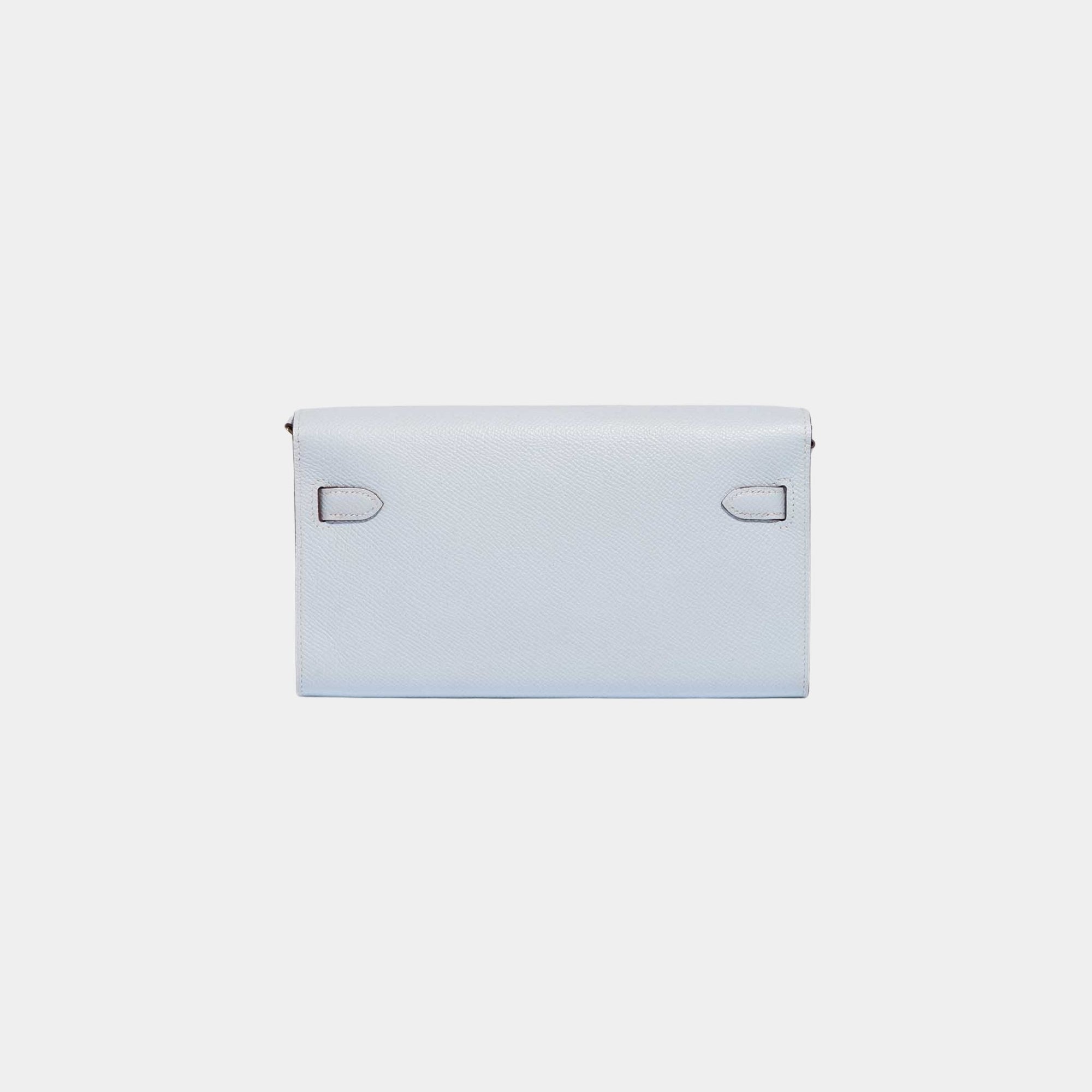 Оригінальна Kelly To Go Wallet Epsom Blue Brume Ghw Hermes – детальний вид