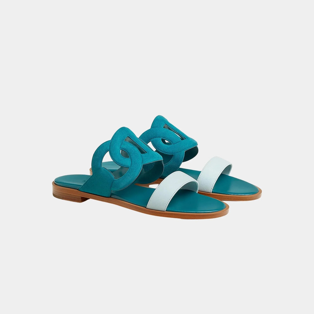 Оригінальна Lagoon Sandals Two-Tone Suede Goatskin Hermes – збільшений вид