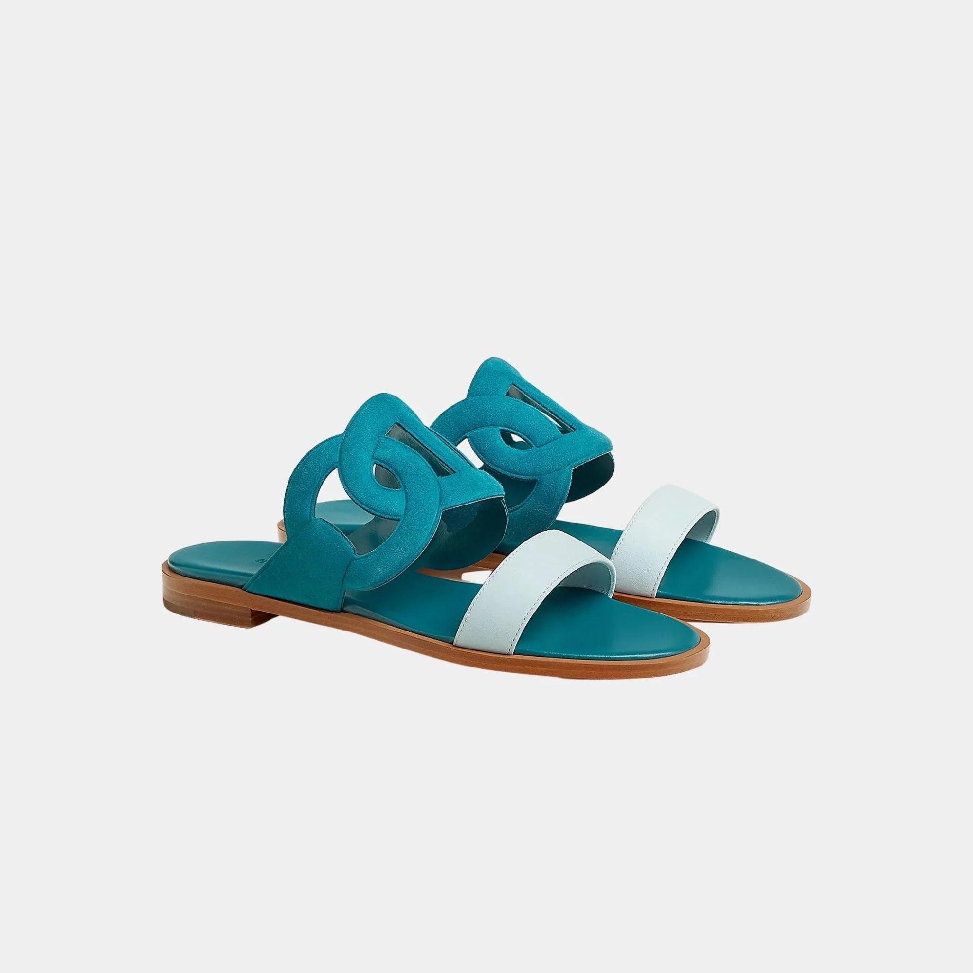 Оригінальна Lagoon Sandals Two-Tone Suede Goatskin Hermes – збільшений вид