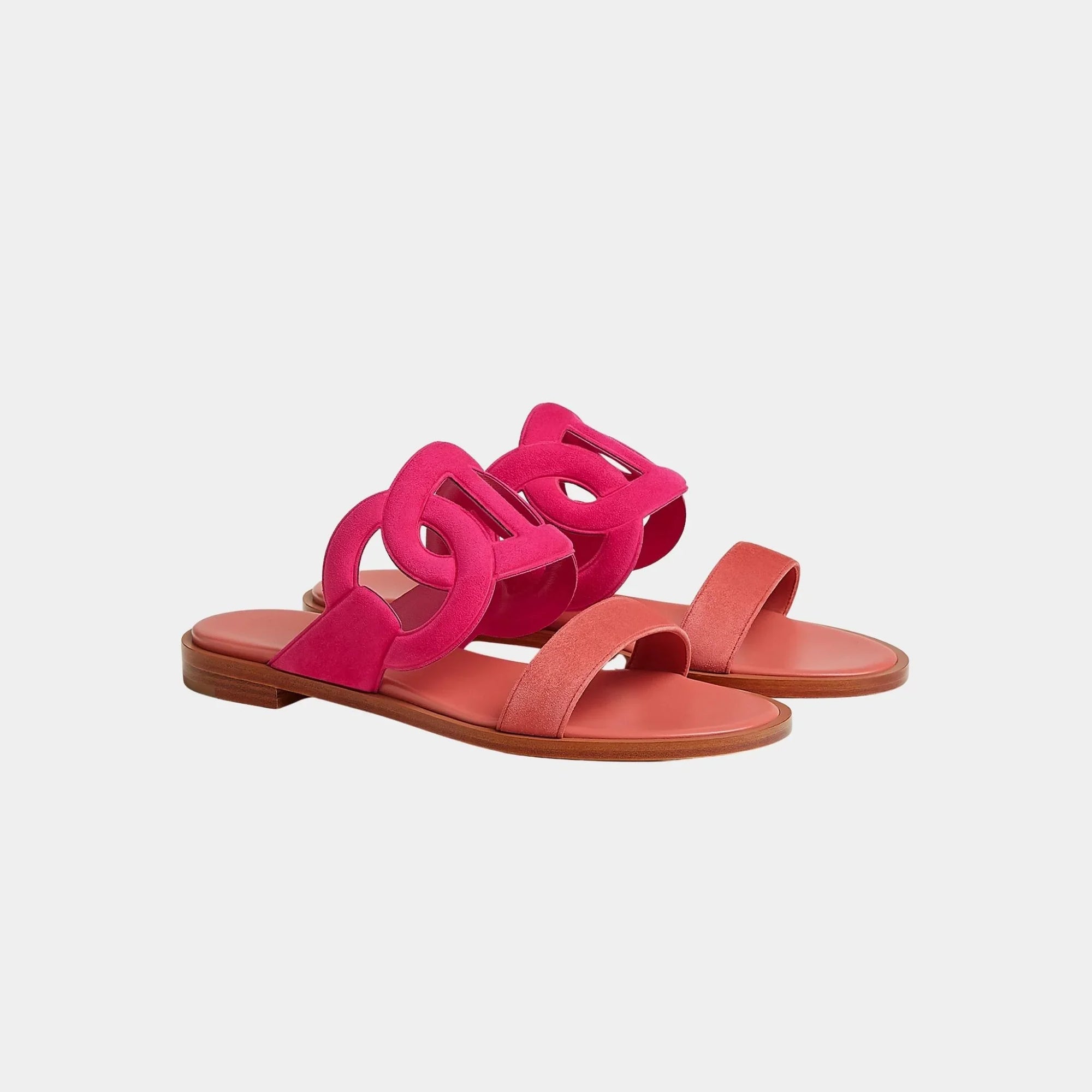 Оригінальна Lagoon Sandals Two-Tone Suede Goatskin Hermes – боковий вид