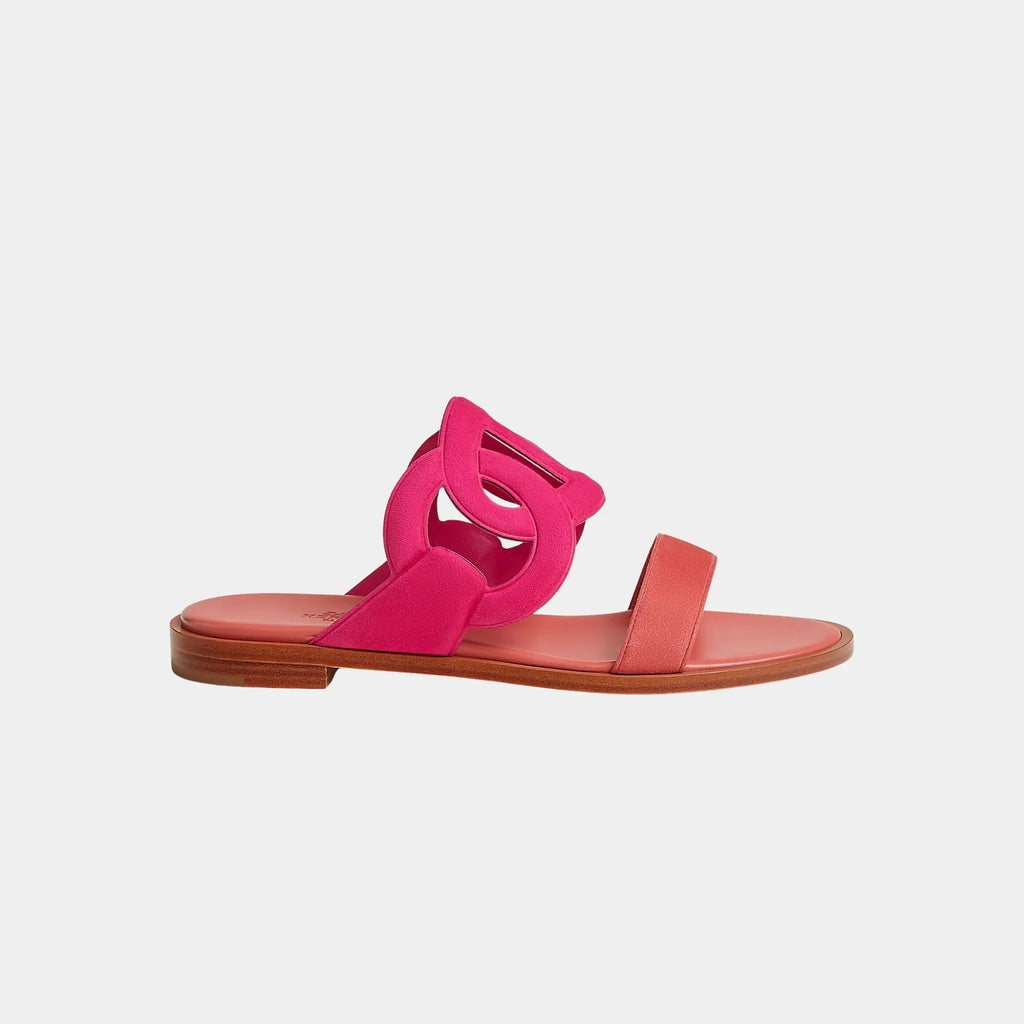 Оригінальна Lagoon Sandals Two-Tone Suede Goatskin Hermes – вид ззаду