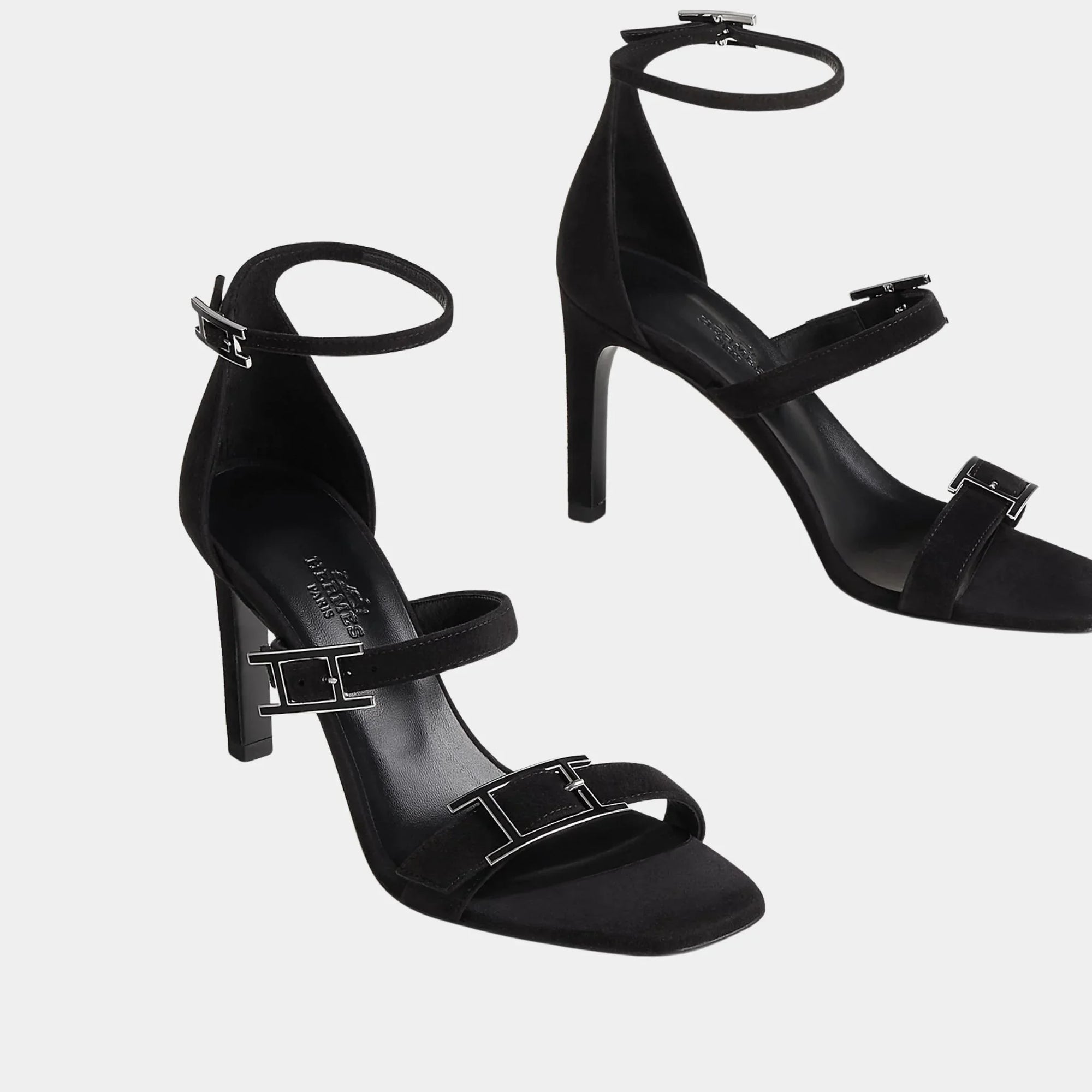 LIV 90 High Heel Sandal In Suede Goatskin Hermes – Гарантія оригінальності – боковий вид