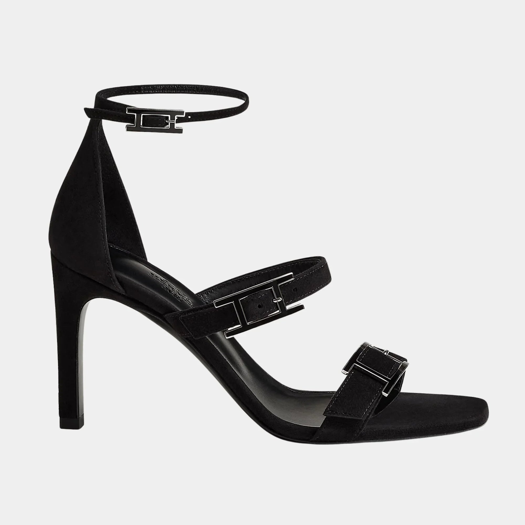 LIV 90 High Heel Sandal In Suede Goatskin Hermes – Гарантія оригінальності – вид ззаду