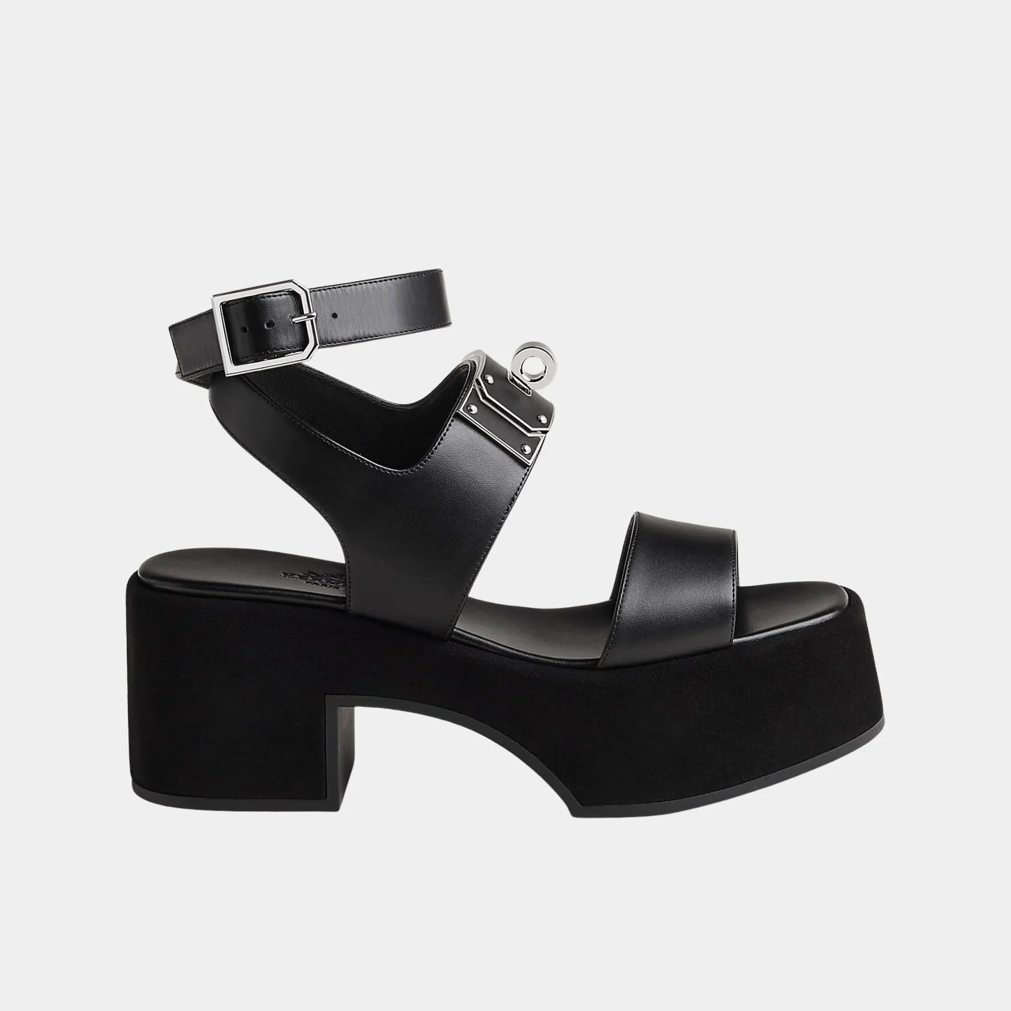 Оригінальна Lola 35 Heeled Sandals In Calfskin And Suede Hermes – вид ззаду