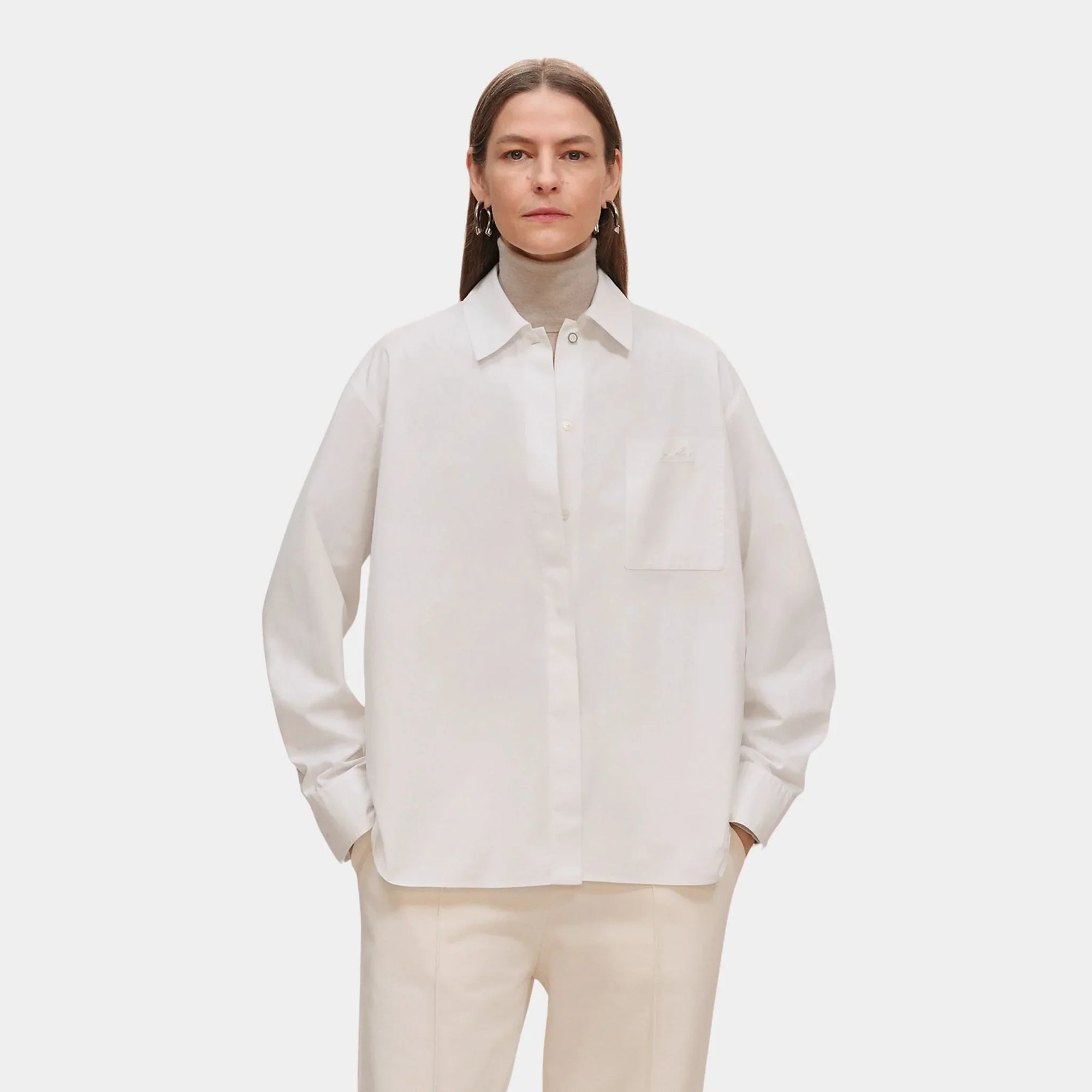 Оригінальна Loose-Fitting Cotton Twill Shirt Hermes – детальний вид