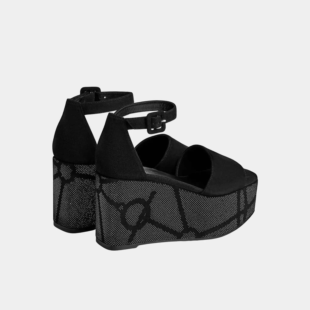Luminous 35 Platform Sandals In Suede Goatskin Hermes оригінал – Купити в Україні – вид ззаду