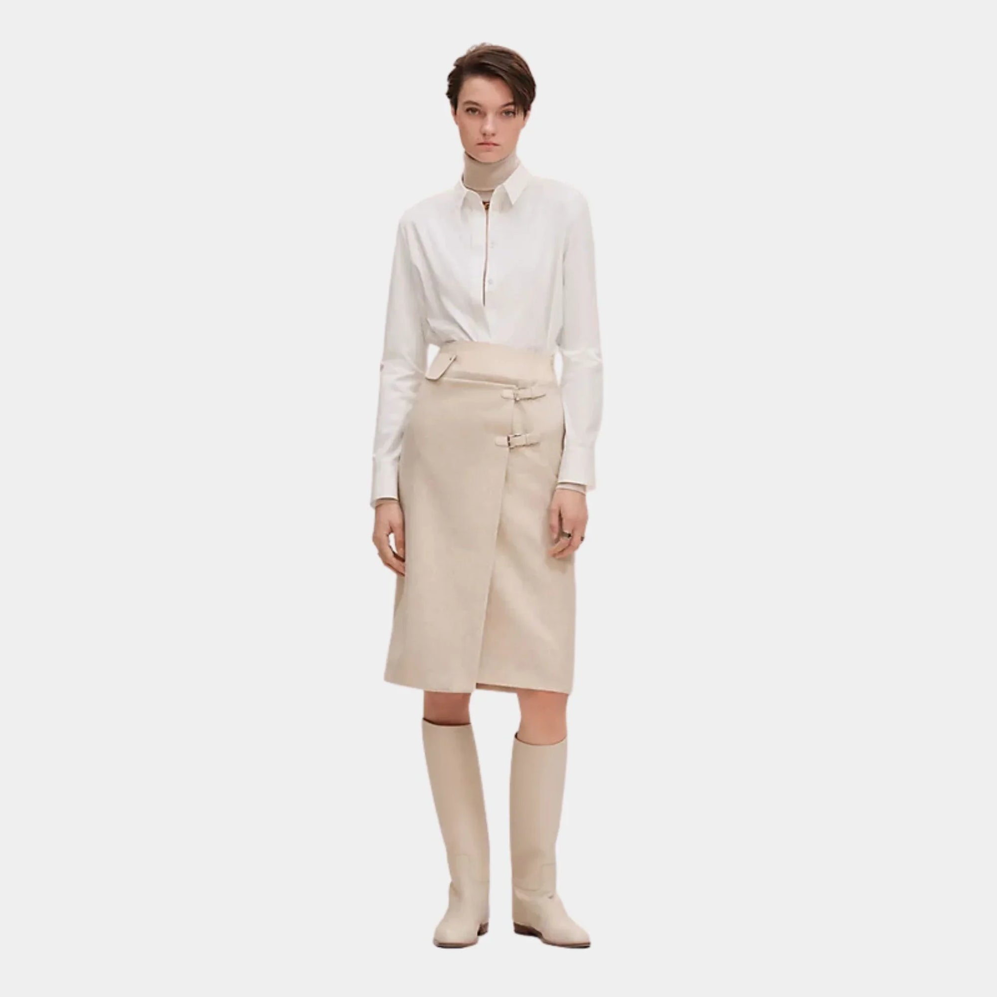 Micro Shirt In Cotton Twill Hermes оригінал – Купити в Україні – боковий вид