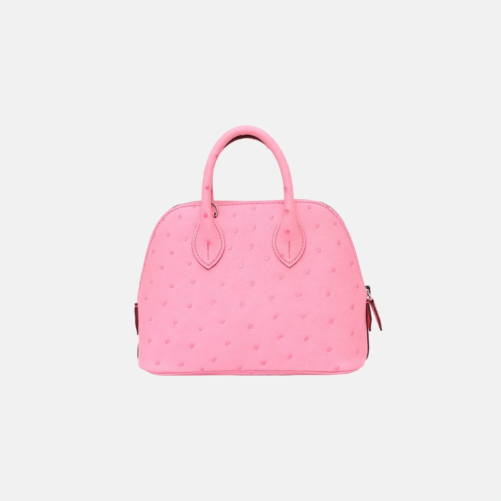 Mini Bolide Rose Bubblegum Ostrich Phw Hermes – Гарантія оригінальності – боковий вид