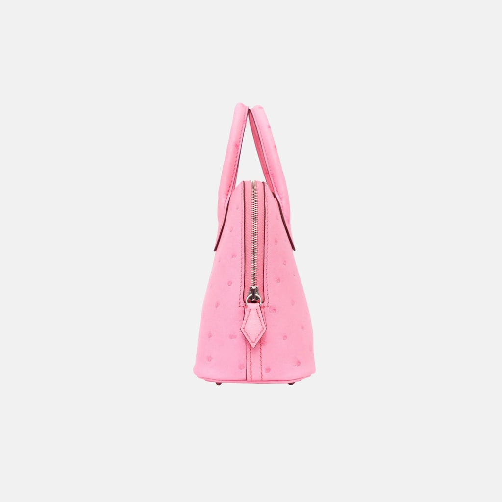 Mini Bolide Rose Bubblegum Ostrich Phw Hermes – Гарантія оригінальності – вид ззаду