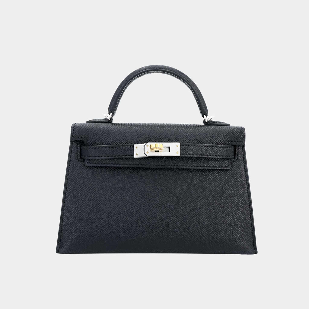 Mini Kelly II Epsom Black Elhw Hermes – Гарантія оригінальності – боковий вид