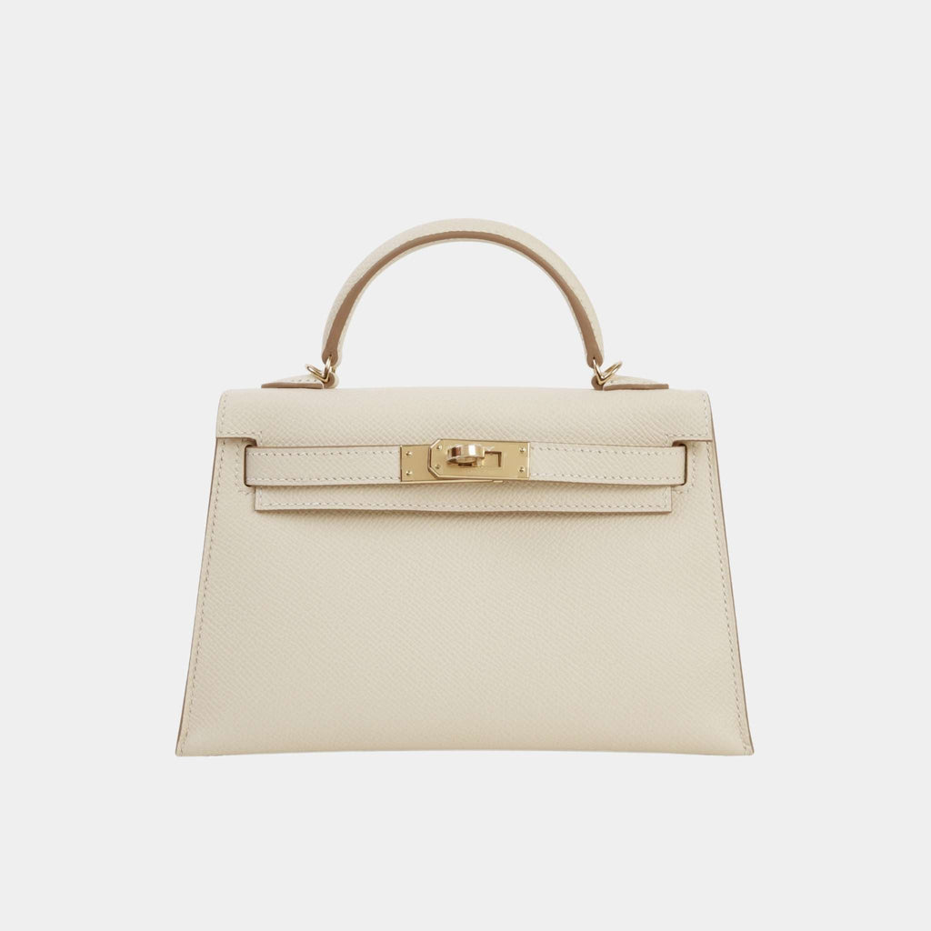 Оригінальна Mini Kelly II Epsom Craie Pbhw Hermes – боковий вид