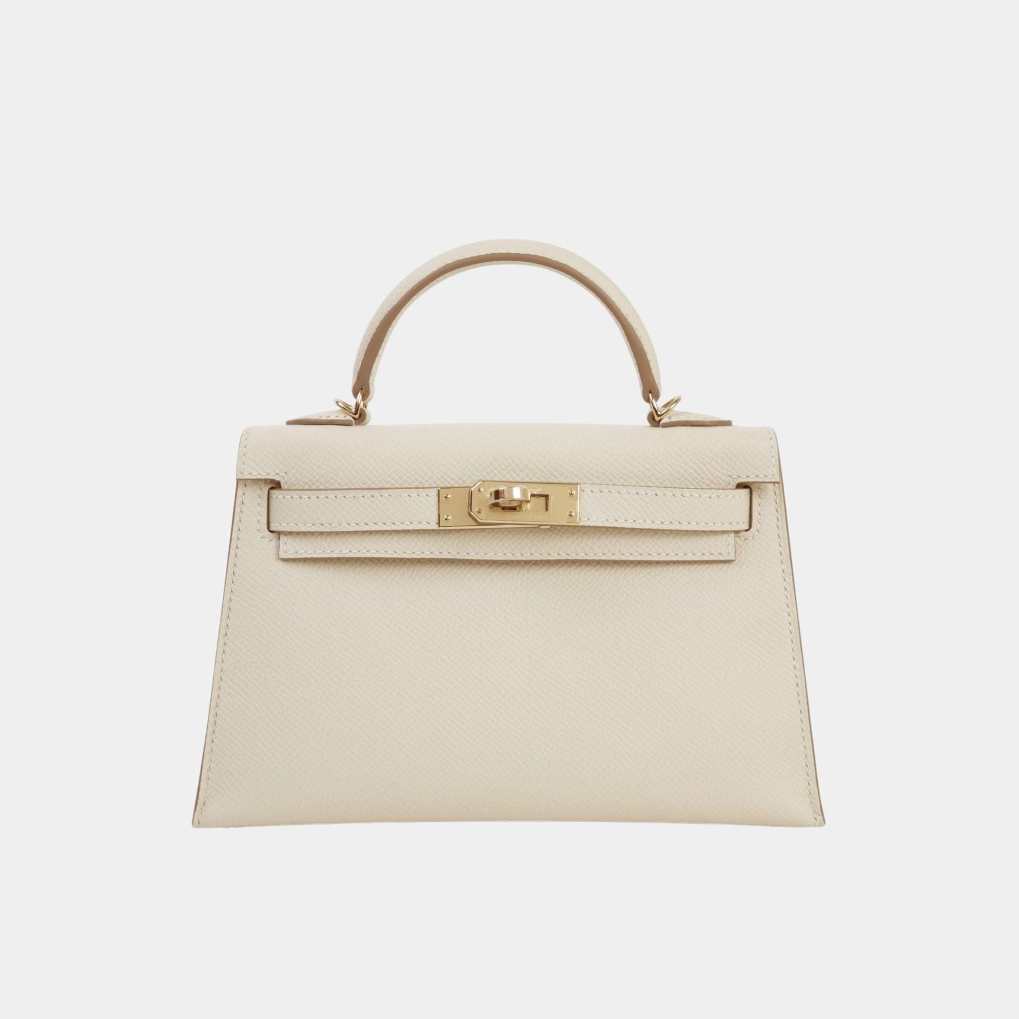 Оригінальна Mini Kelly II Epsom Craie Pbhw Hermes – боковий вид